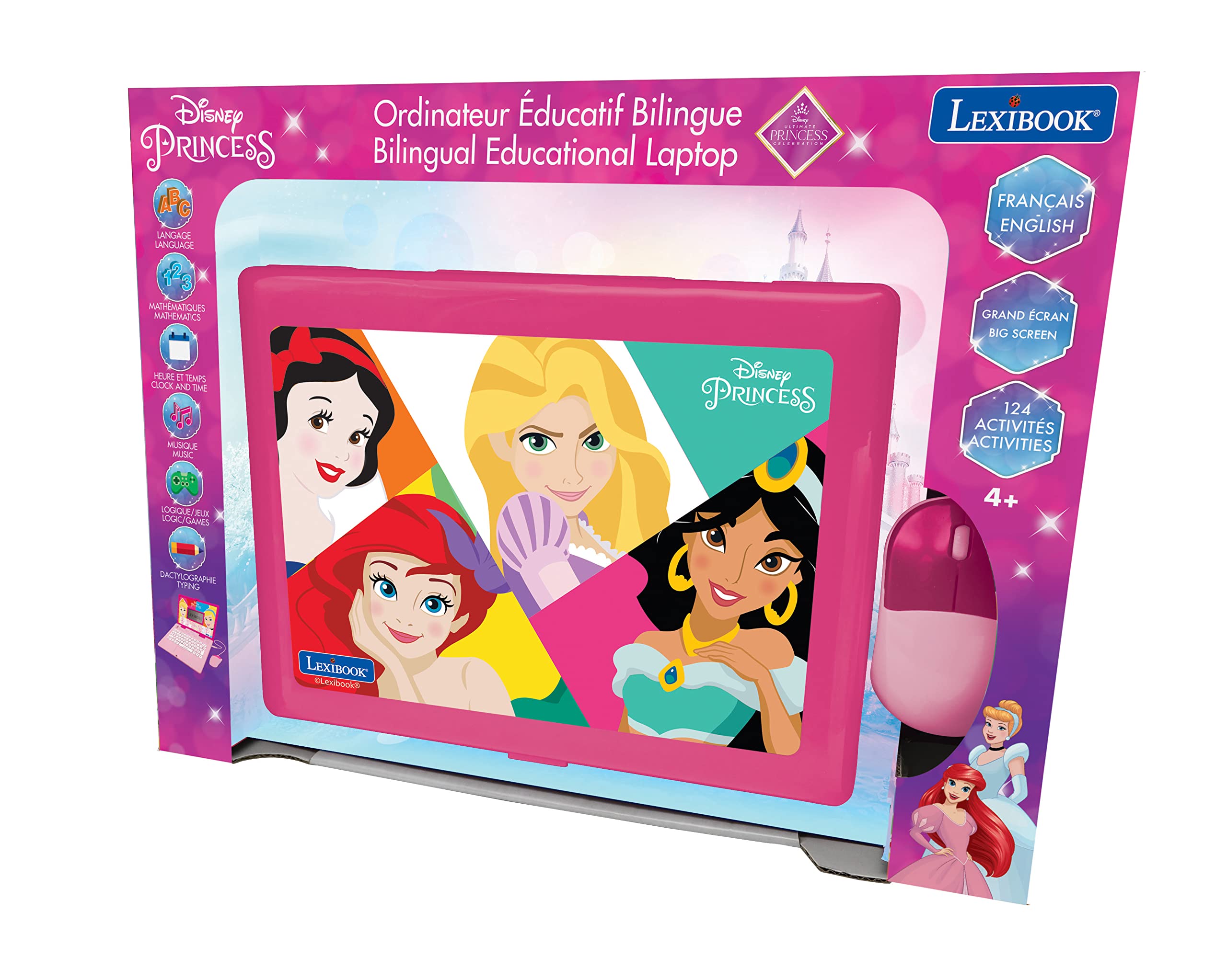 LEXIBOOK Disney Princess Educational Bilingual Laptop French/English | Ages 3+ | 124 Activities 3
