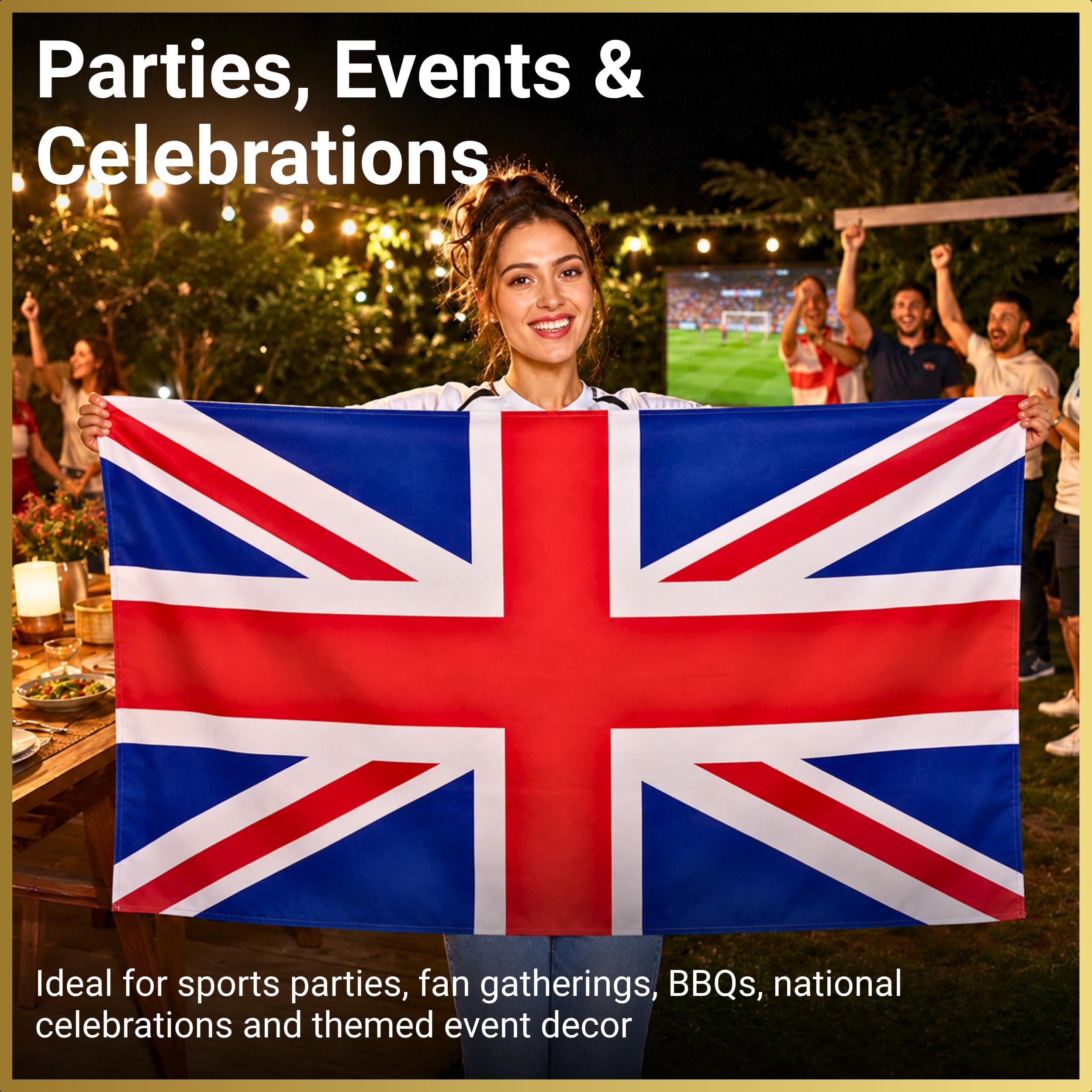 SHATCHI Union Jack Flag 5ft x 3ft with Sleeve | Wearable Cape Design | Fade Resistant Polyester 5
