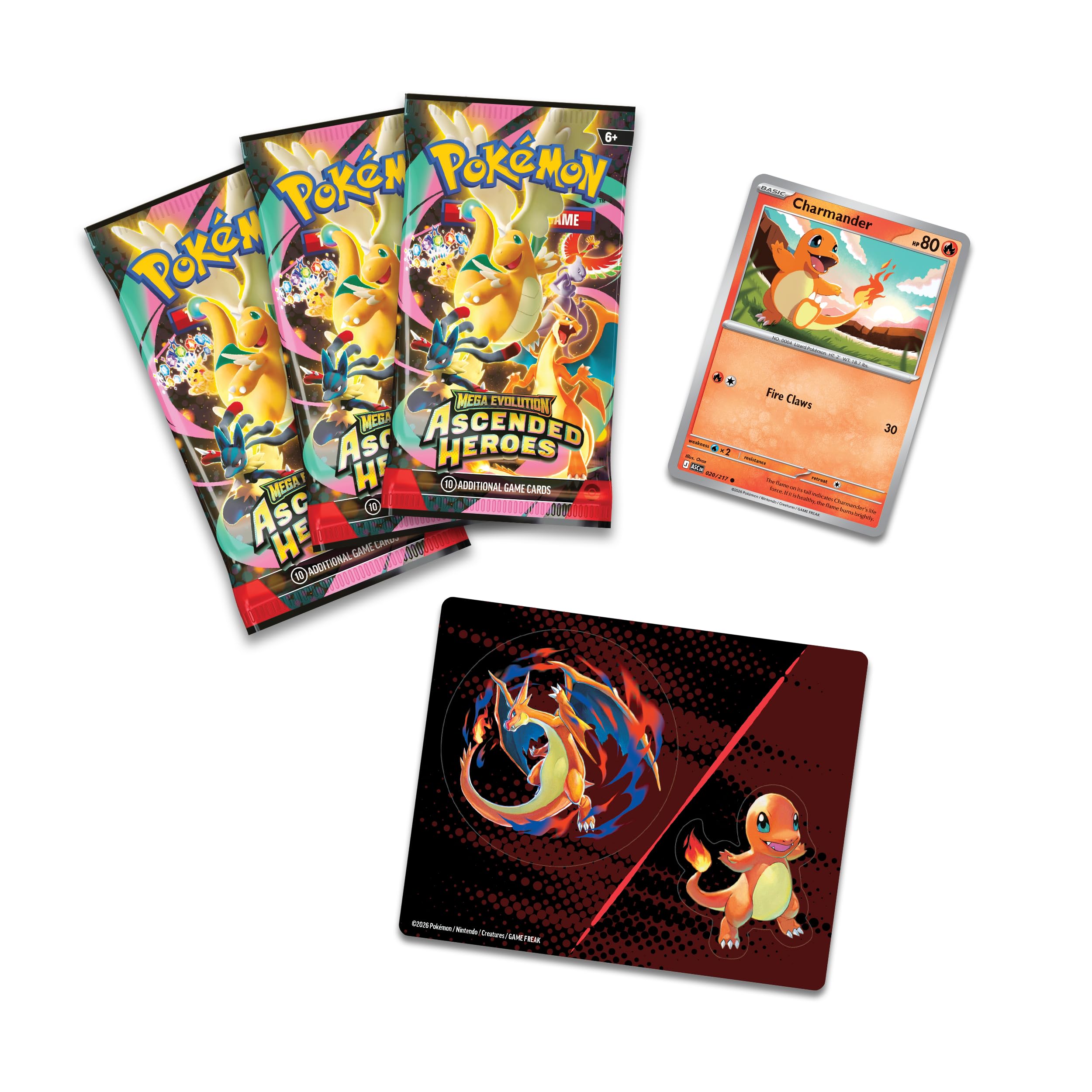 Pokémon TCG: Mega Evolution—Ascended Heroes Booster Pack Collection - Charmander | 3 Booster Packs