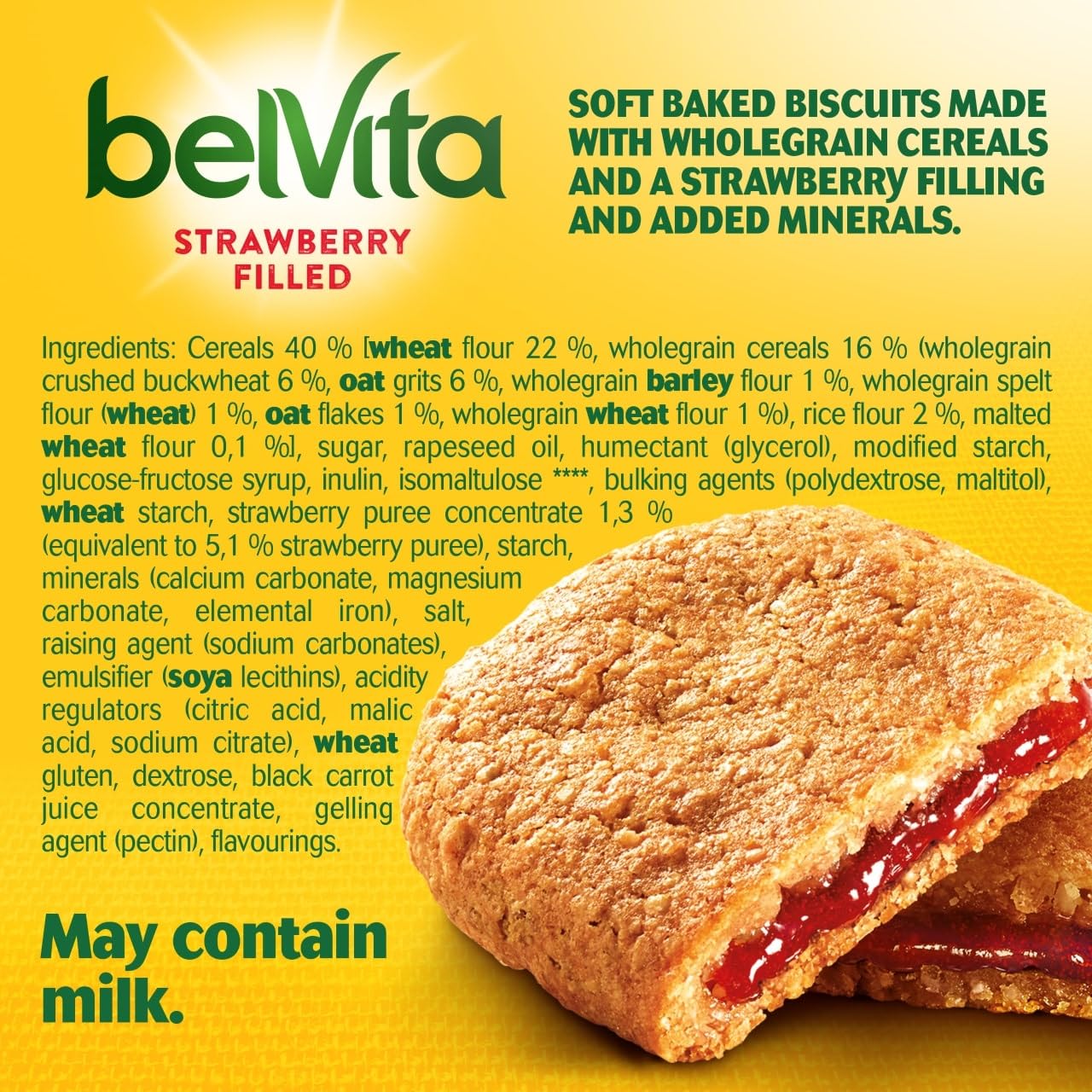 Belvita Soft Bakes Breakfast Biscuits - Strawberry Filled | Pack of 5 (250g) 5