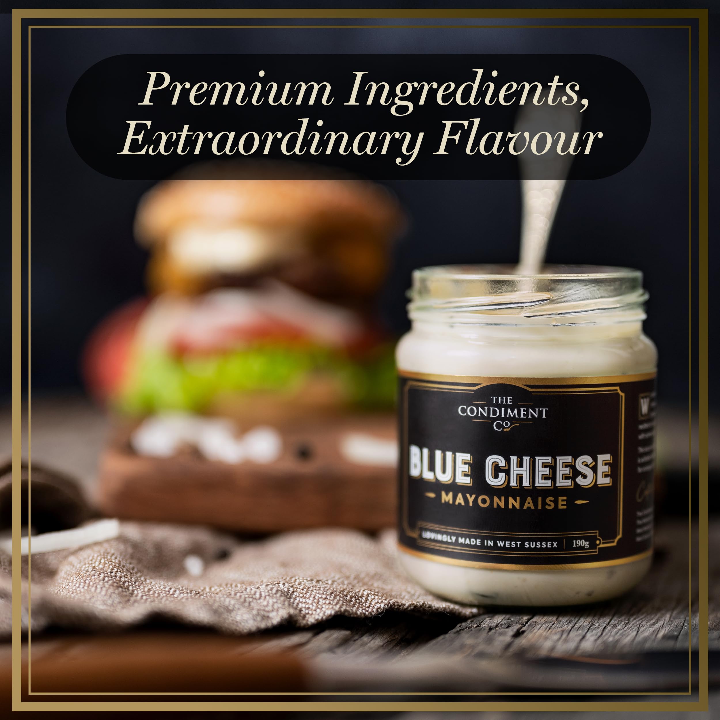 The Condiment Company Blue Cheese Mayonnaise 190g - Creamy Stilton & Cambozola Mayo 4