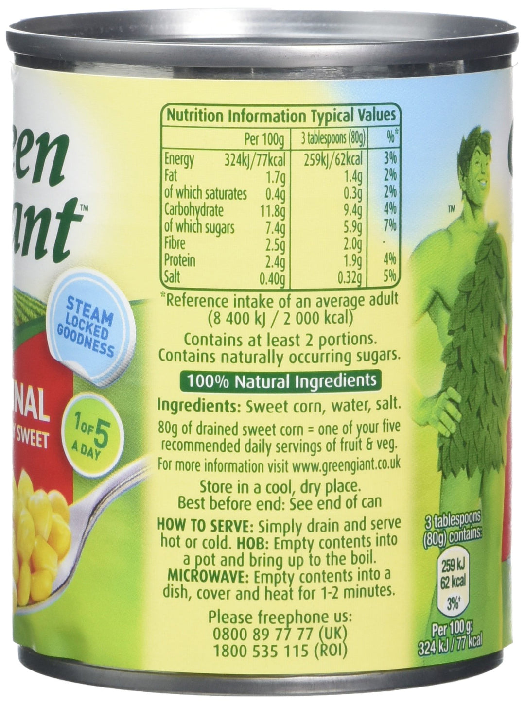 Green Giant Original Sweetcorn 4x198g