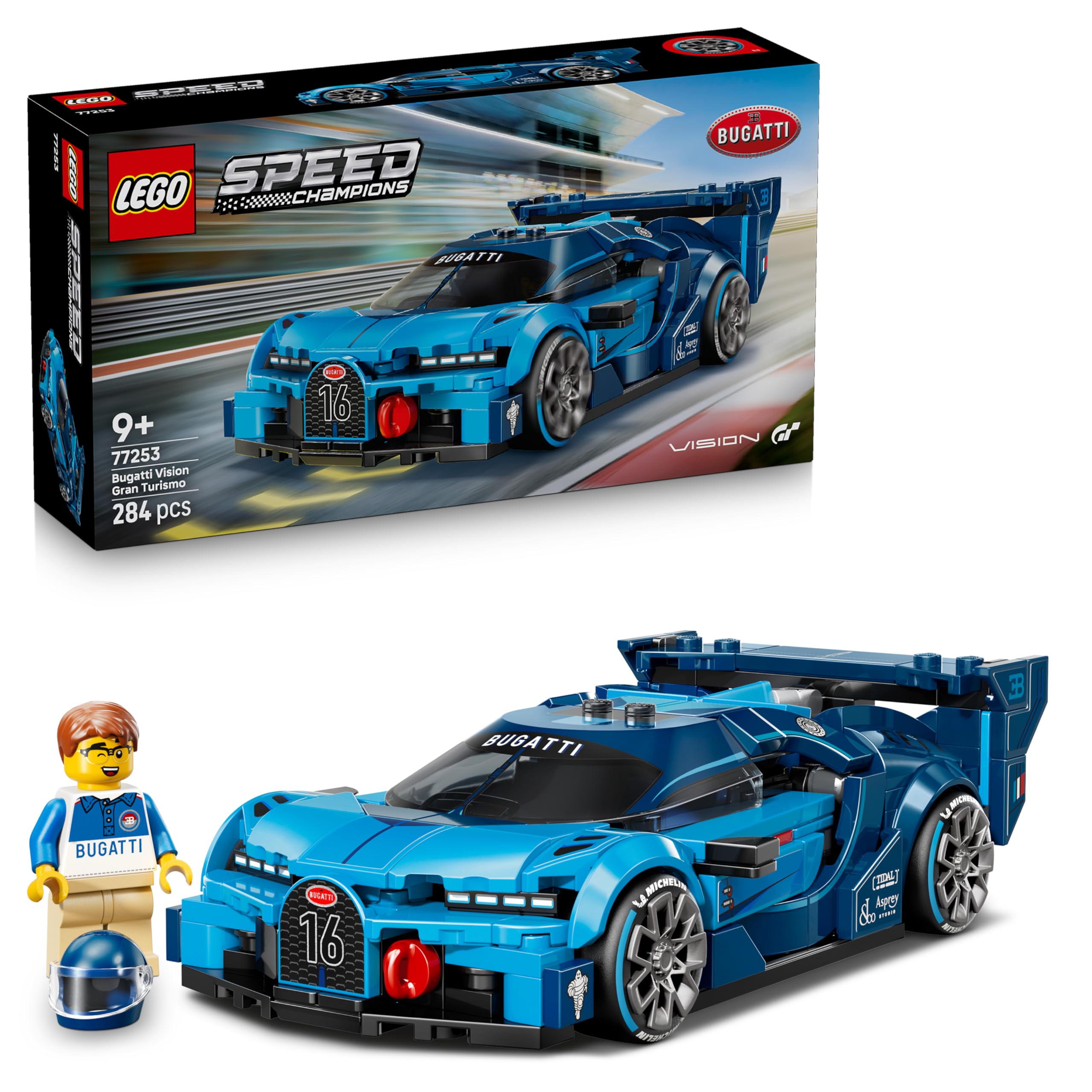 LEGO Speed Champions Bugatti Vision GT Hyper Sports Car Toy Set 77253 for Ages 9+
