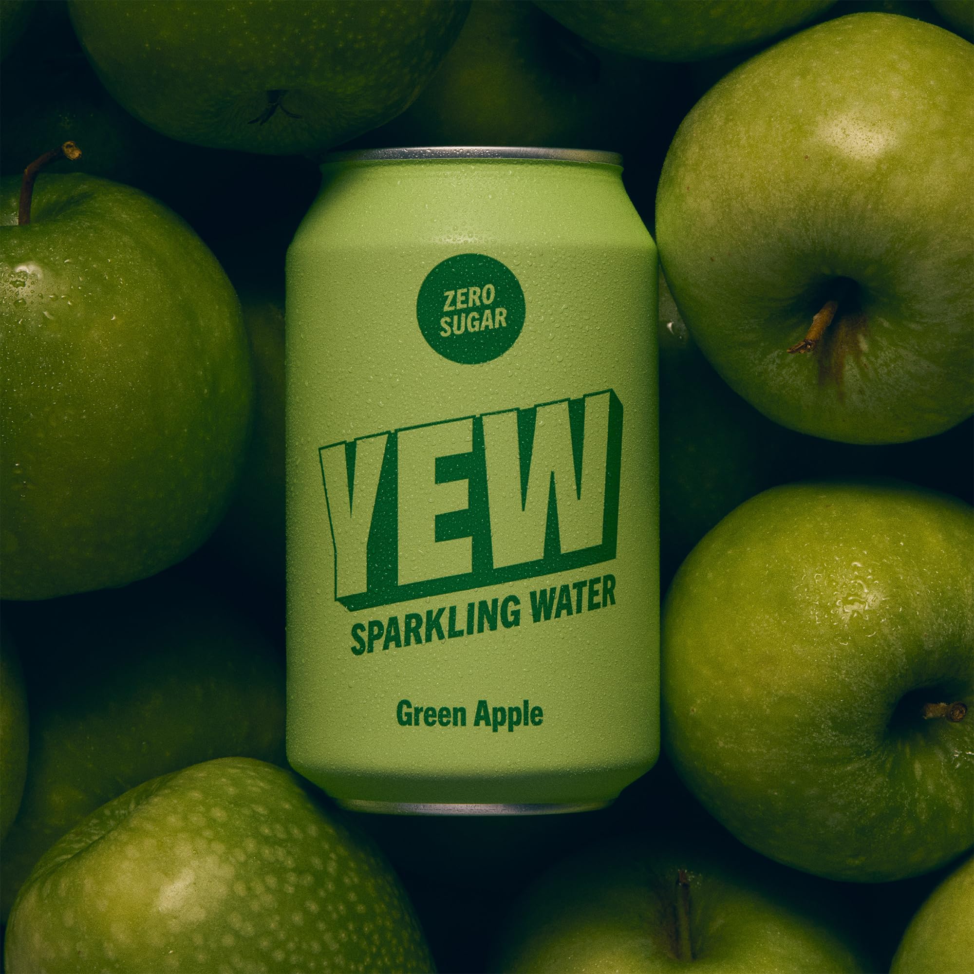 YEW Green Apple Sparkling Water - Zero Sugar, Zero Calories | 330ml Can 5