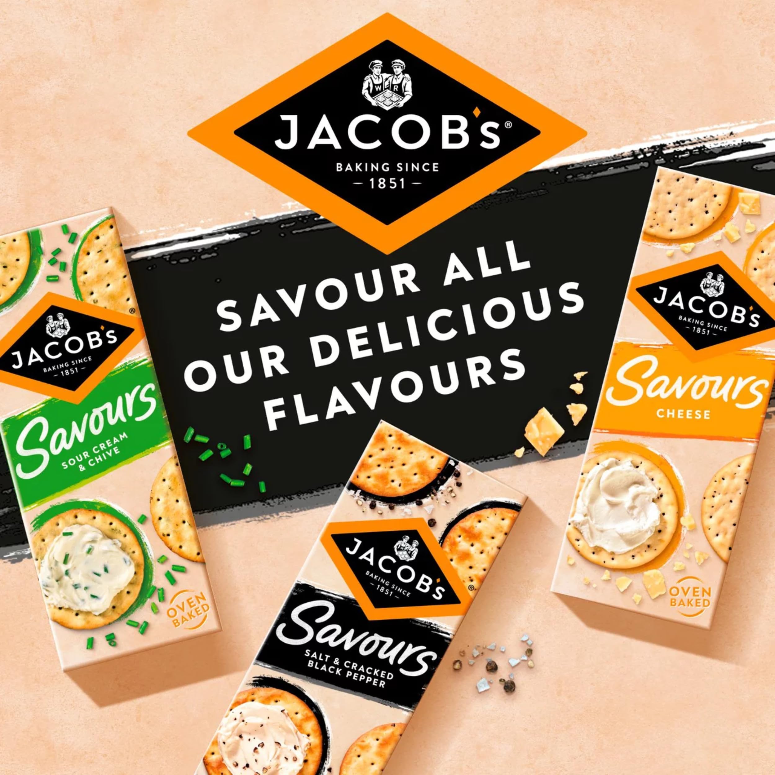JACOB'S Mediterranean Rosemary Crackers Multipack - 5 x 38g Packs (190g Total) 6