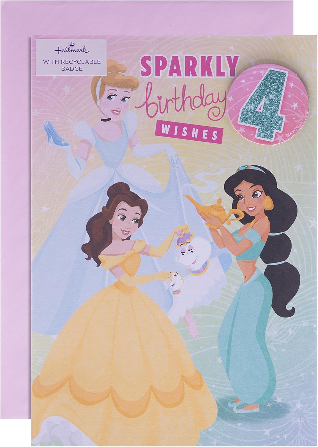 Hallmark 4th birthday Card - Disney Princess Design