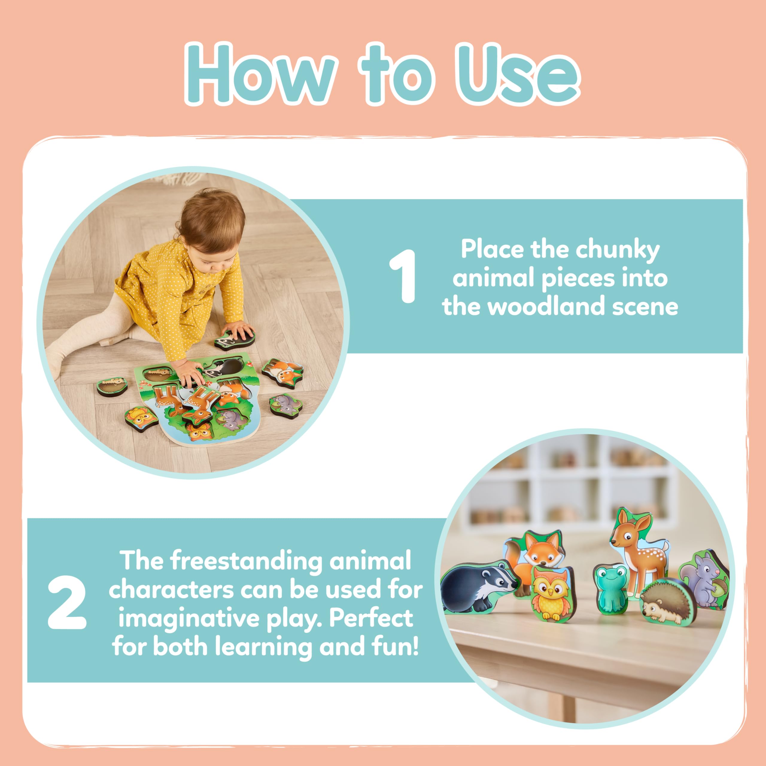 Orchard Toys Woodland Chunky Wooden Puzzle for Toddlers 12 Months+ 6