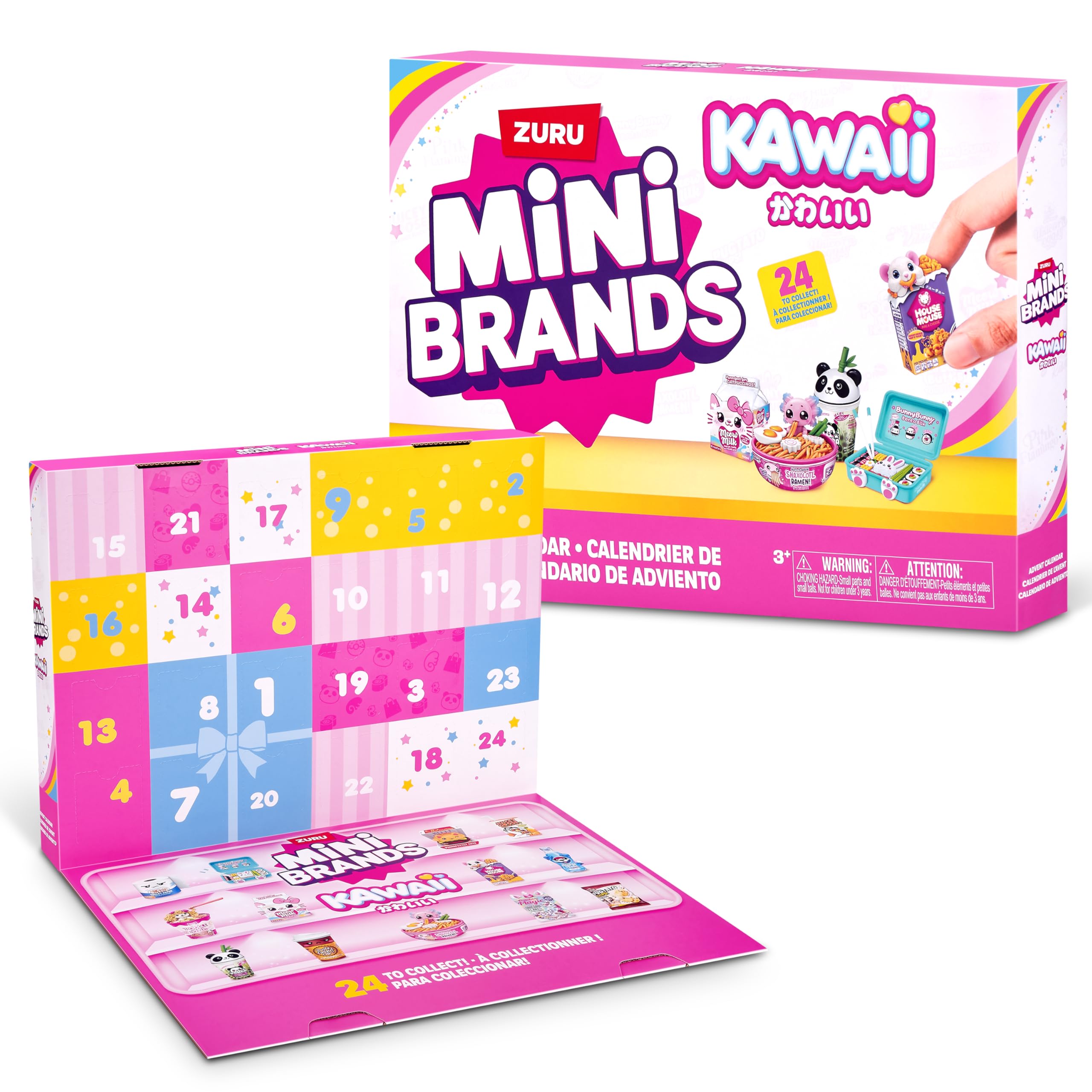 Mini Brands Kawaii Advent Calendar by ZURU - Collectible Seasonal Toy with 24 Mini Treasures 1
