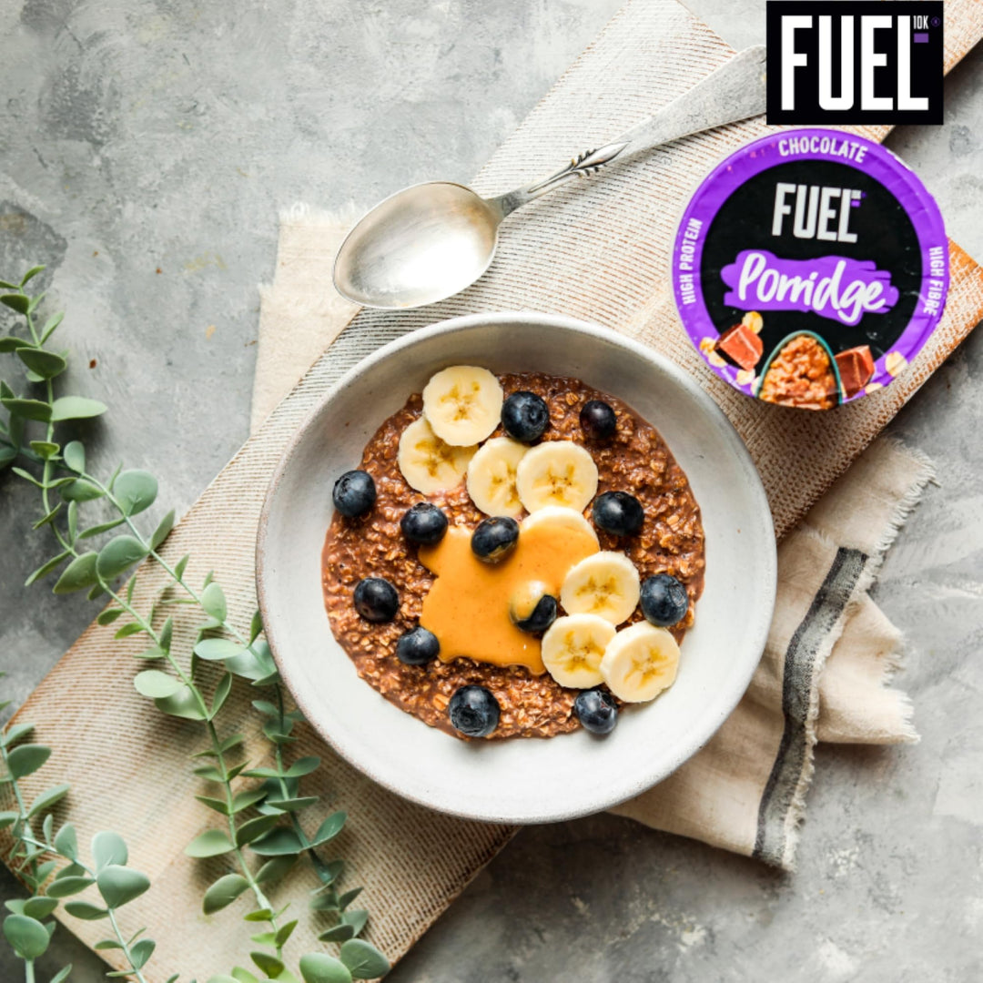 FUEL10K Chocolate High Protein Porridge Oat Cereal Pot - 8 x 70g