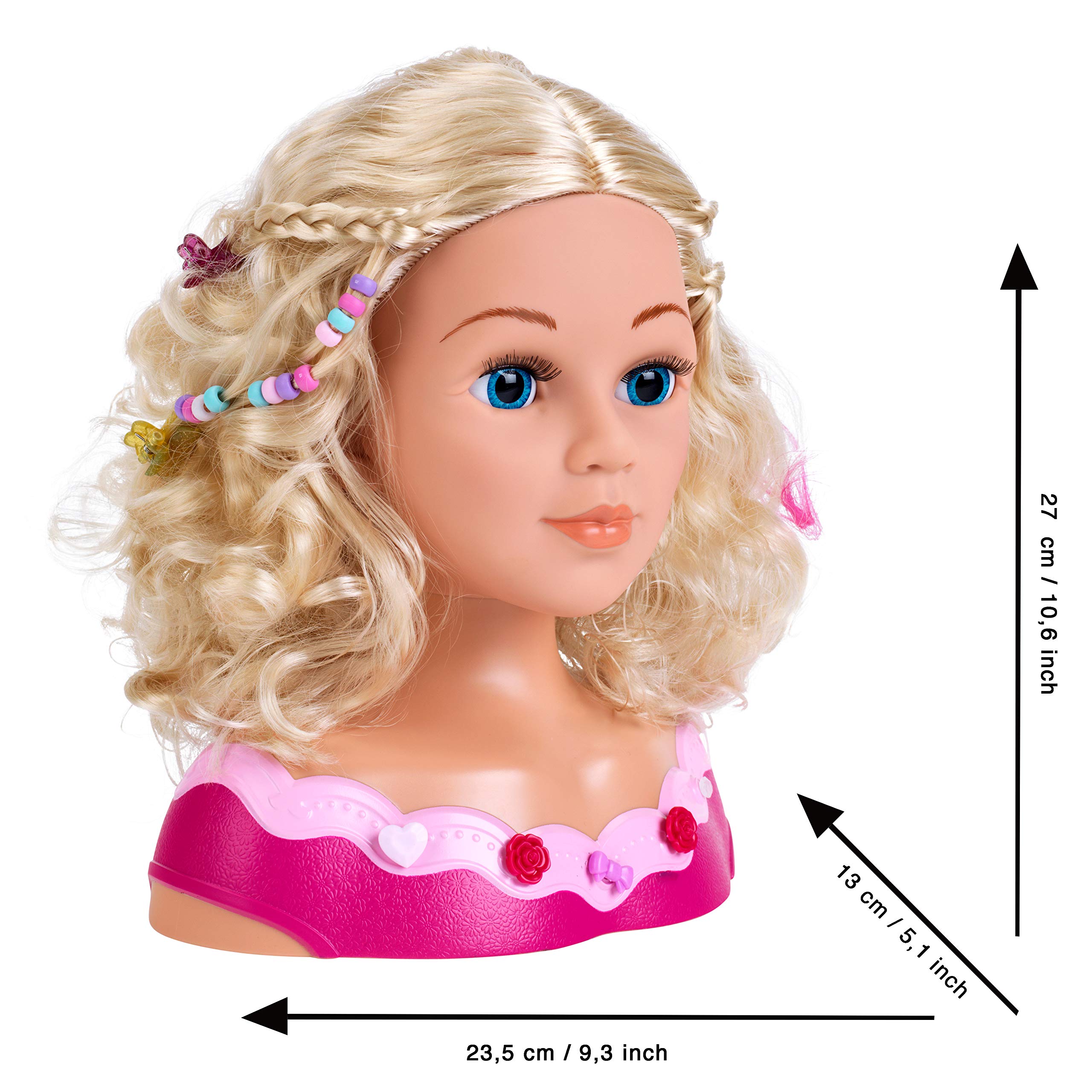 Theo Klein Princess Coralie Emma Styling Head - Washable Hair | Includes Cosmetics | Ages 3+ 5