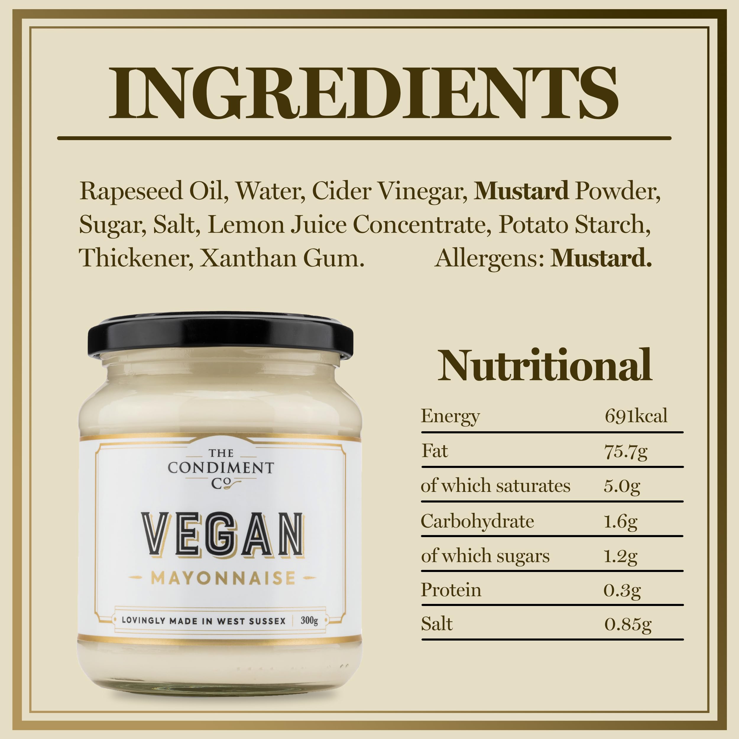 The Real Condiment Co - Vegan Mayonnaise 300ml 13