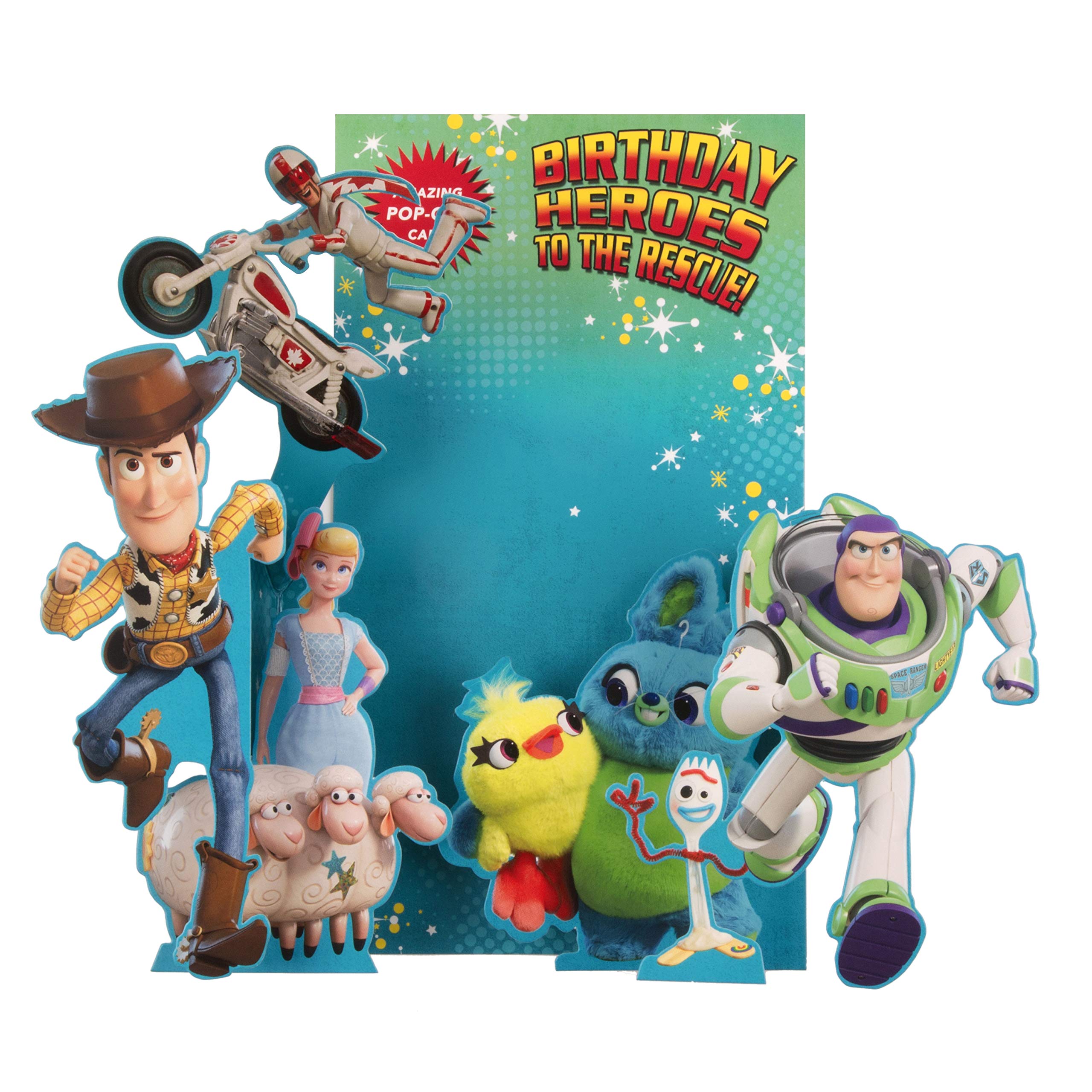 Hallmark Disney Toy Story 4 Pop Up Birthday Card for Kids | Buzz Lightyear & Woody | H22.8cm x W15.9cm