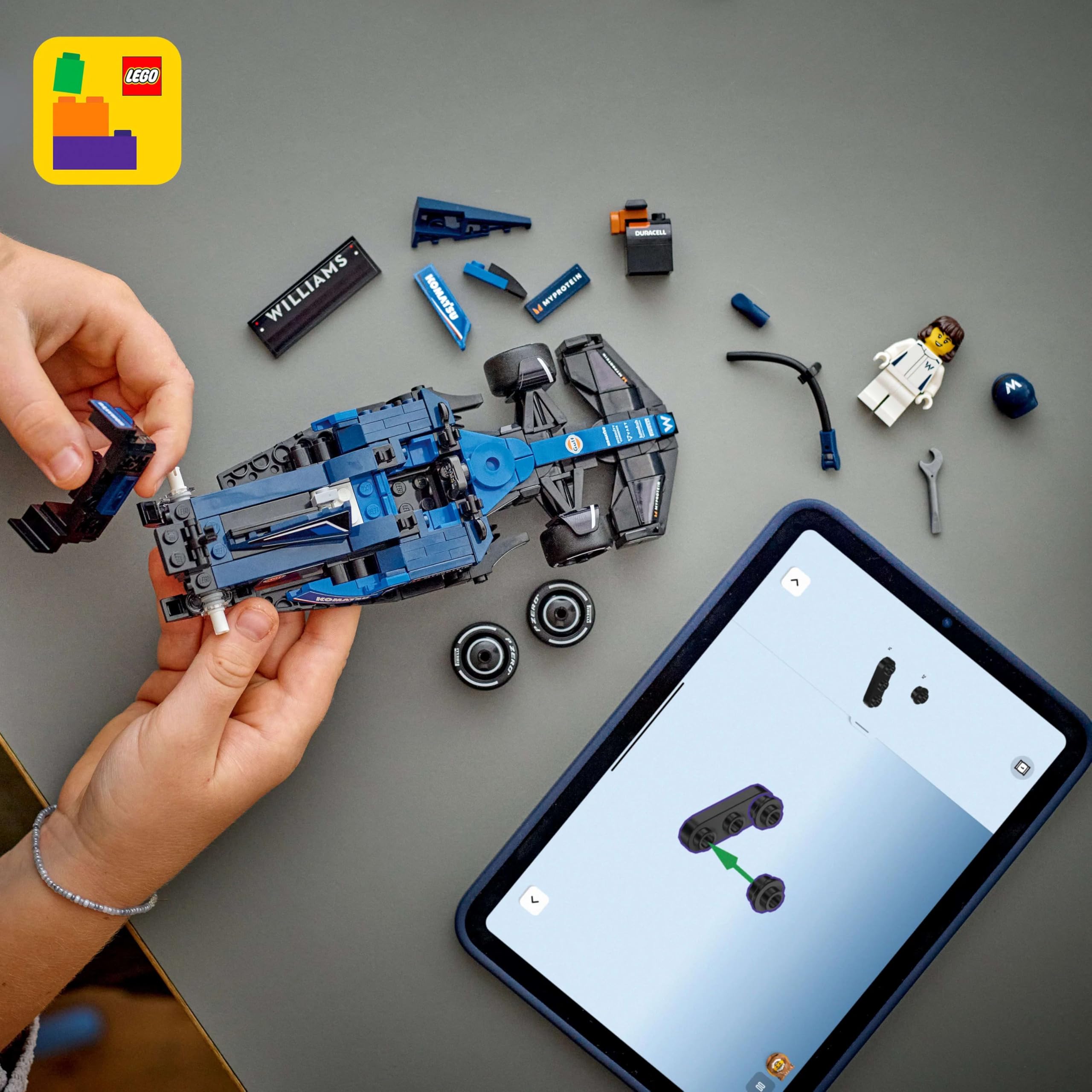 LEGO Speed Champions Williams Racing FW46 F1 Race Car Toy with Driver Minifigure - Building Set for 10+ 12