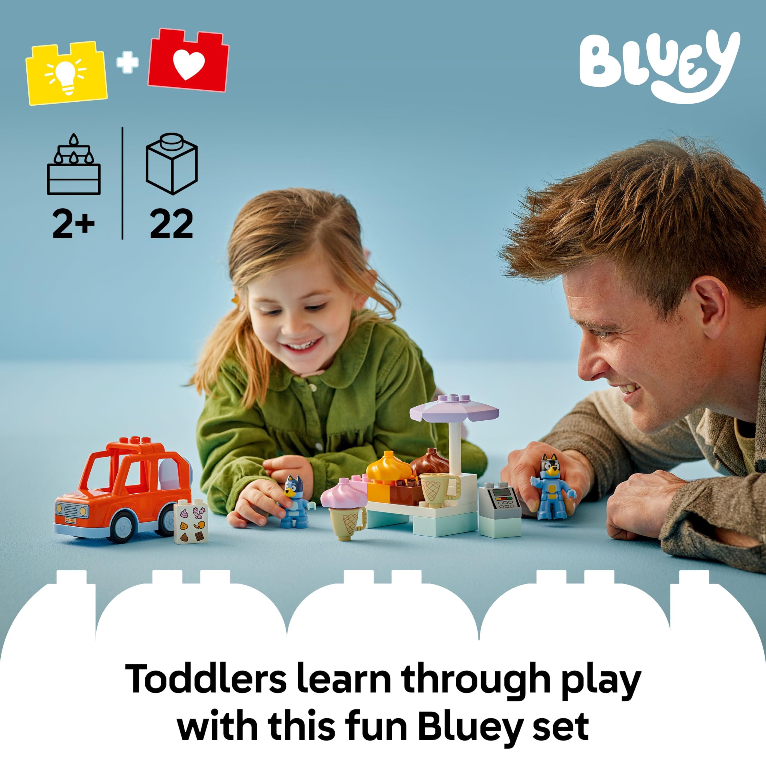 LEGO DUPLO Bluey: Ice Cream Trip with Bluey Set 10458 | Ages 2+