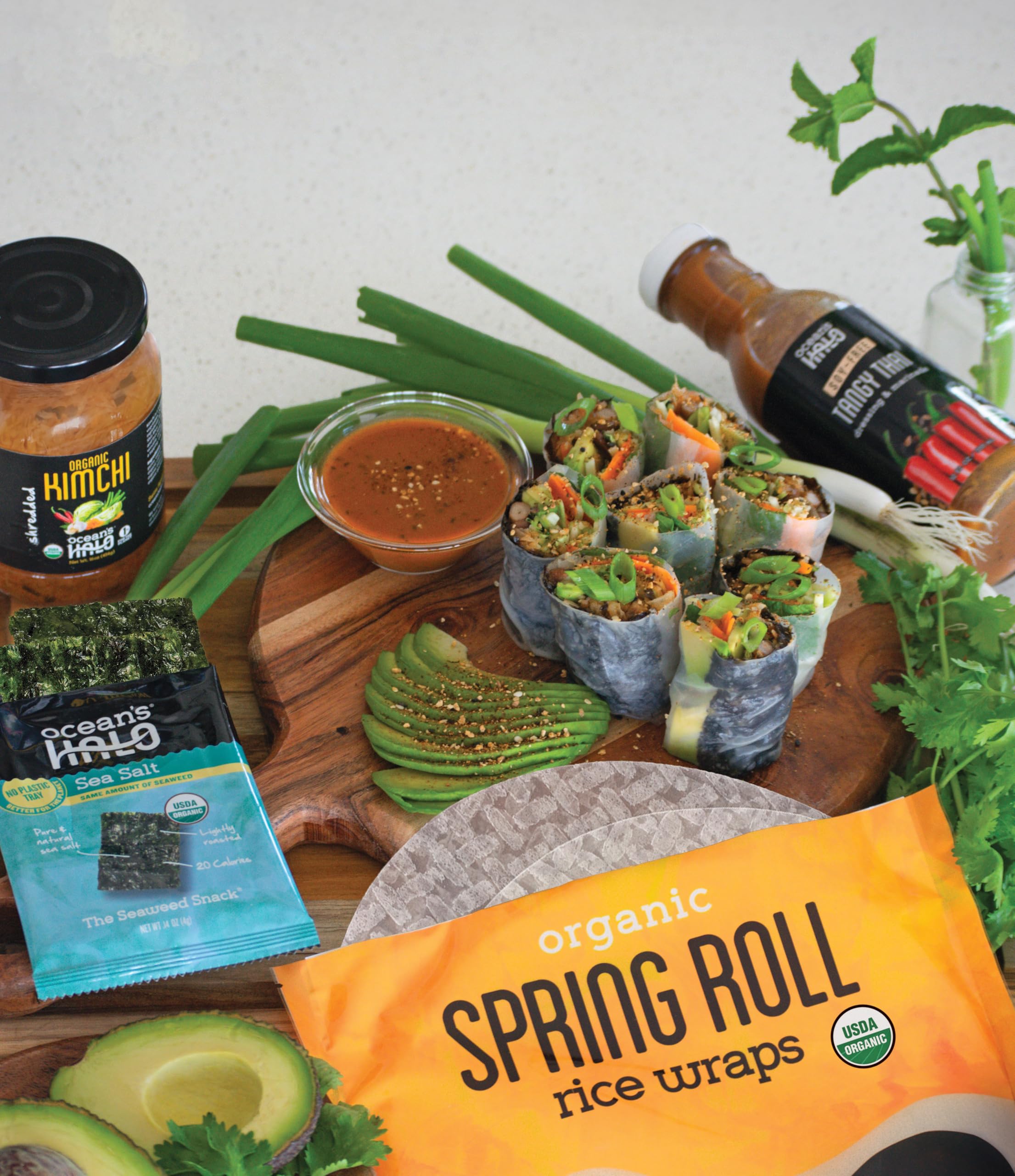 Ocean's Halo Organic Spring Roll Rice Wraps 120g - USDA Organic, Vegan, Gluten-Free 3