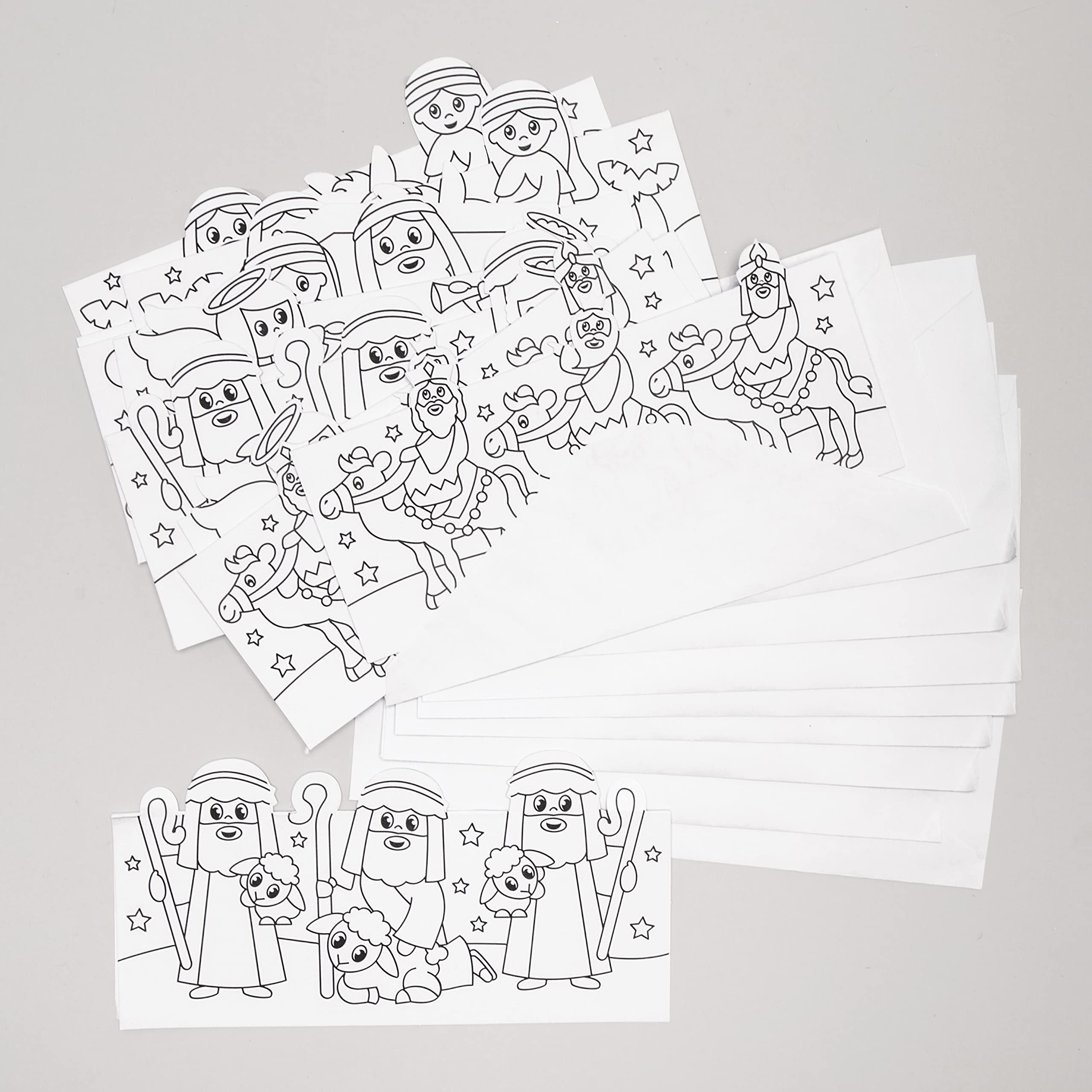 Baker Ross FC270 Nativity Colour In Pop Up Cards - Pack of 10 Christmas Craft Kit 6