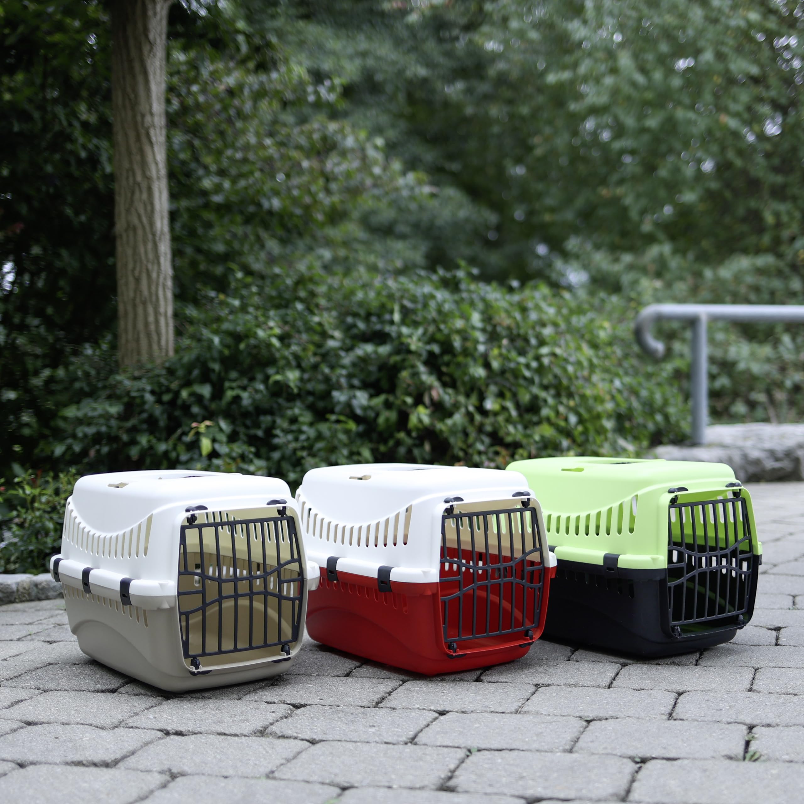 Kerbl Pet Transport Box Expedion with Plastic Door | 45 x 30 x 30 cm | Cream/Taupe 5