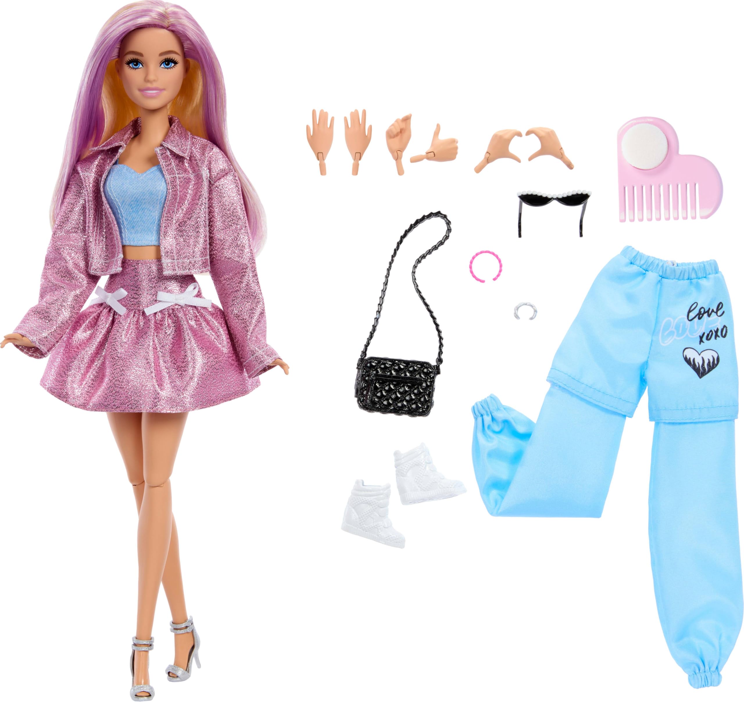 Barbie Deluxe Style Doll - Color Change Hair, 4 Fashions, Interchangeable Hands | JNC61 1
