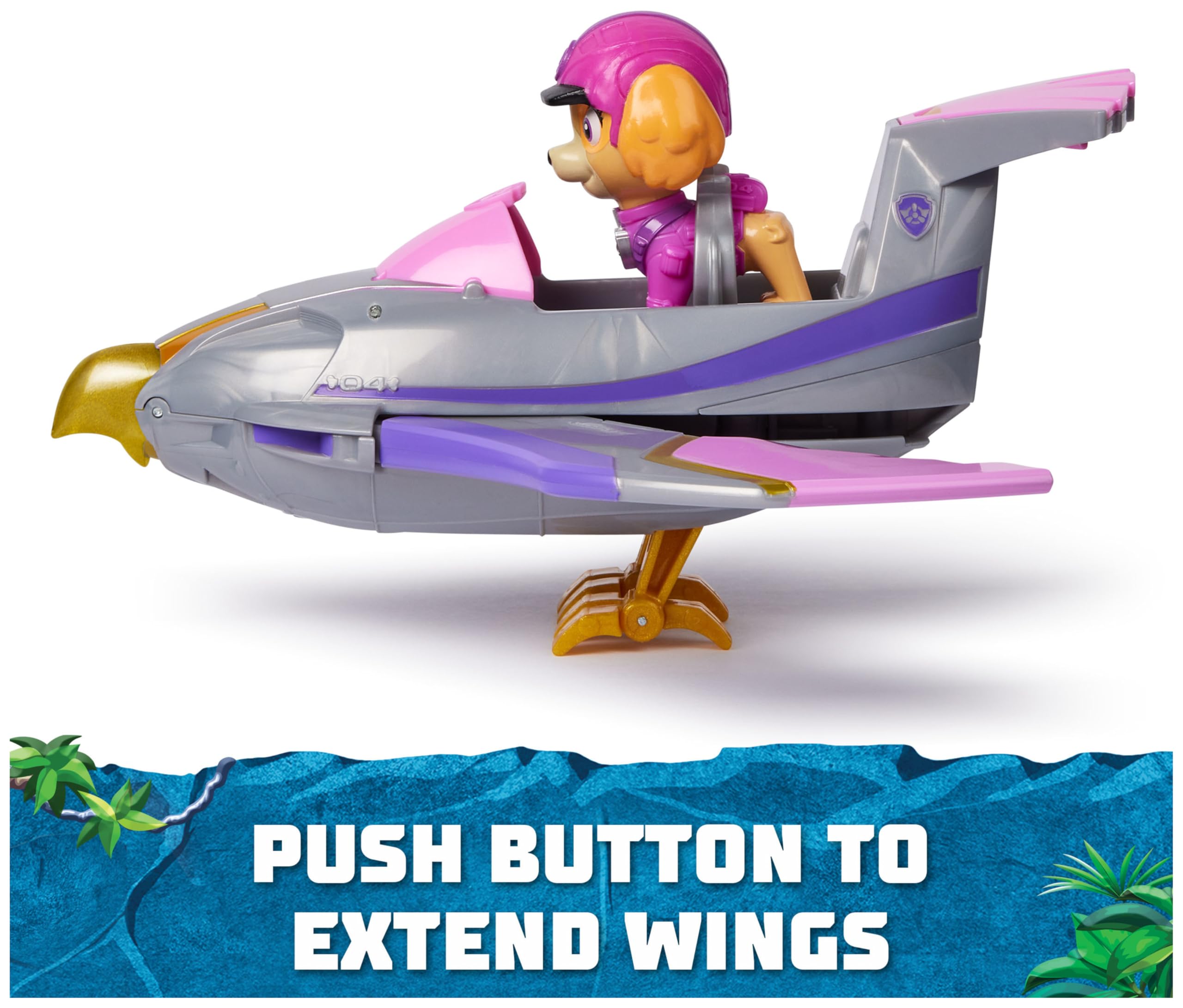 Paw Patrol Jungle Pups Skye Falcon Vehicle - Transforming Toy Jet with Collectible Action Figure, Ages 3+ 6