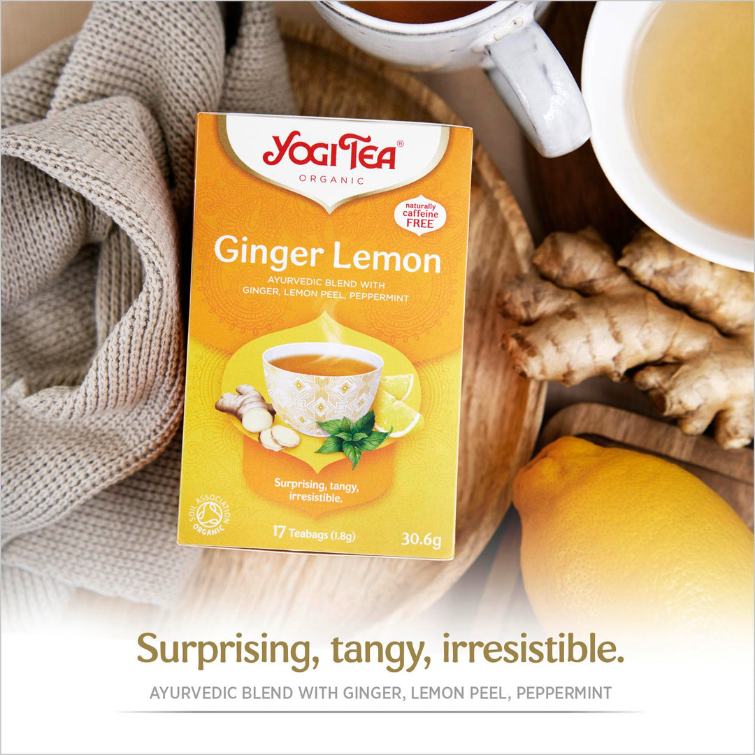 YOGI TEA - Ginger Lemon Organic Spice and Herbal Tea, Caffeine Free, 6 Packs x 17 Tea Bags (102 Total)