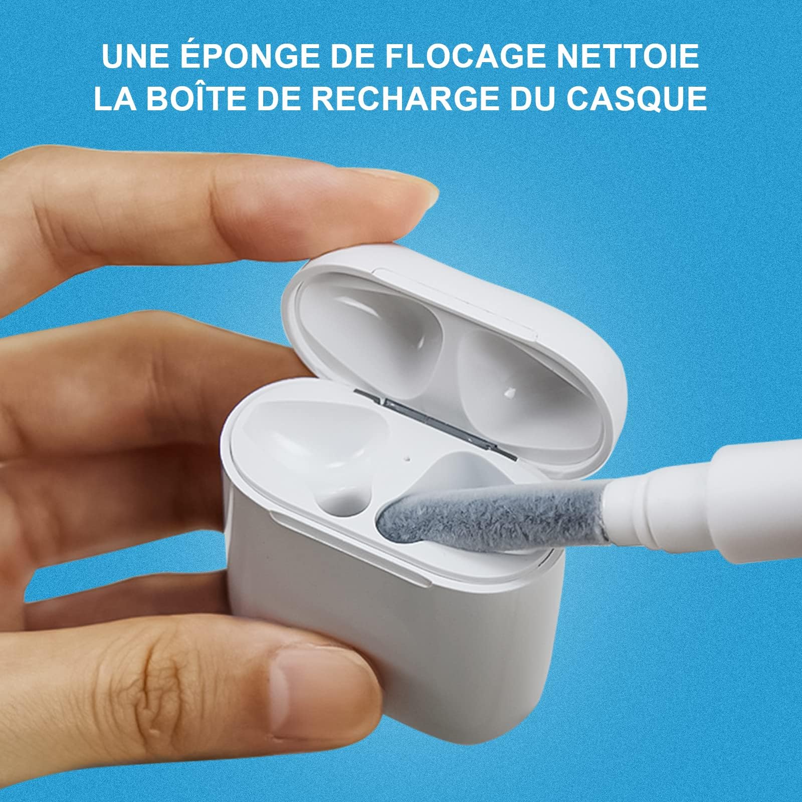 MOXYOY 3-In-1 Earphone Cleaning Kit - Metal Tip, Brush, Sponge | ABS/Stainless Steel 4