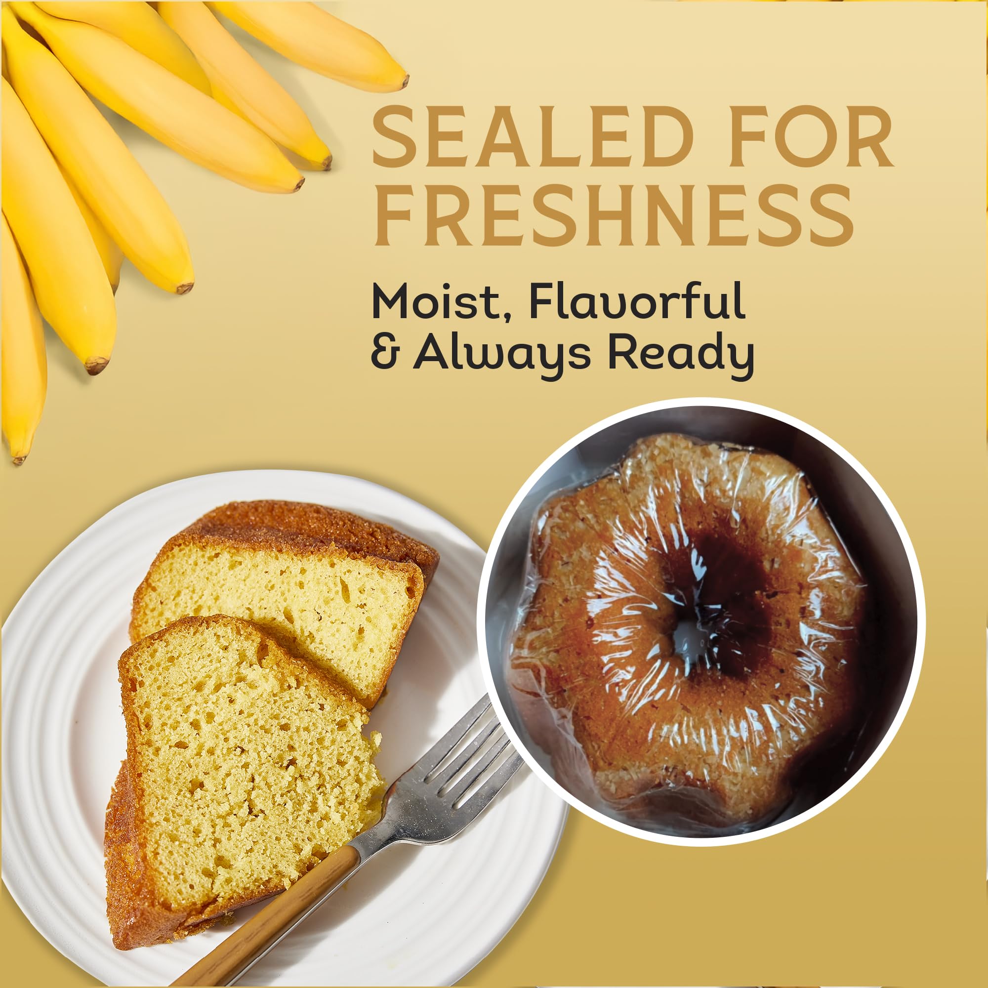 TORTUGA - Banana Flavour Rum Cake 454 g, Moist Caribbean Style Dessert 4