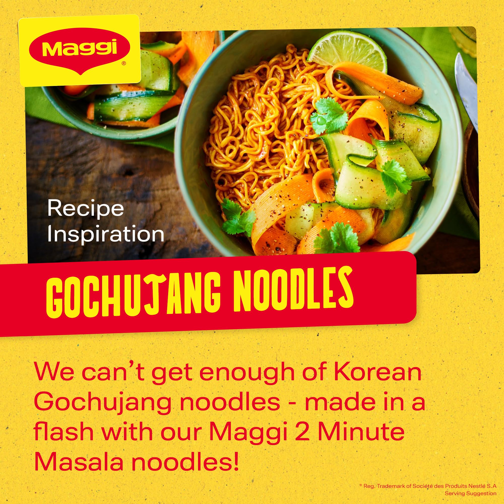 MAGGI 2 Minute Authentic Indian Masala Spicy Instant Noodles - 70g Single Pack 5