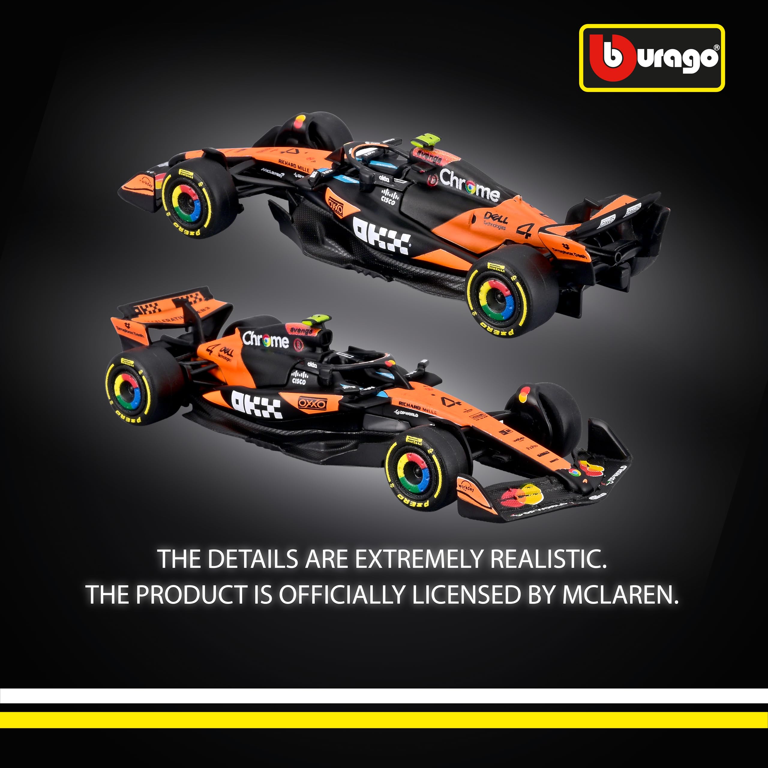 Bburago F1 McLaren F1 MCL39 2025 #4 Lando Norris Diecast Car | 1:64 Scale | Metal 5