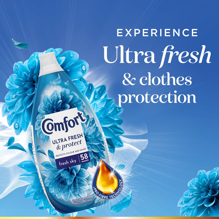 Comfort Ultra Fresh & Protect Fresh Sky Fabric Conditioner - Liquid Fabric Softener