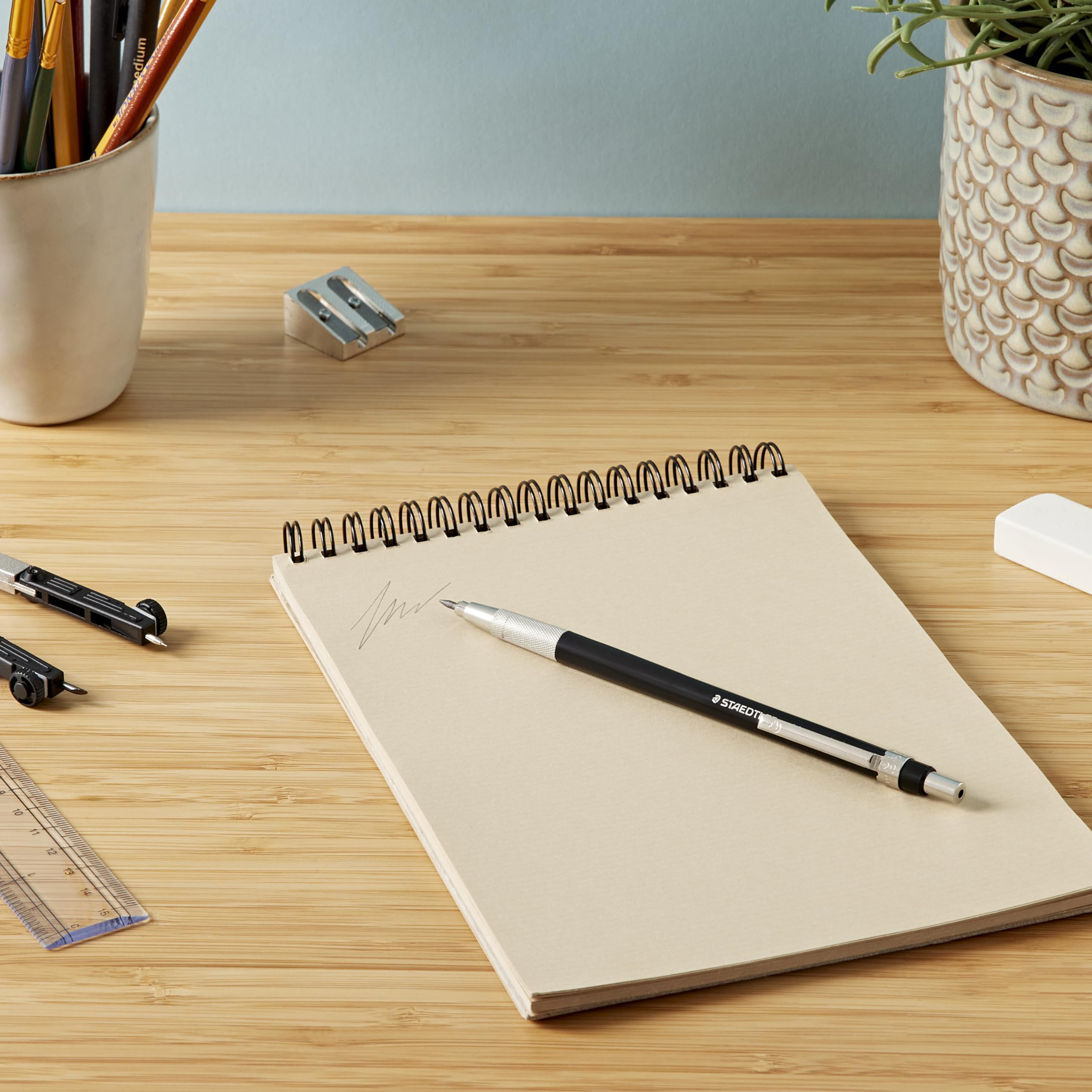 STAEDTLER Mars Technico 780 C BKP6 Mechanical Pencil with HB Lead and Eraser | 2mm Lead | Black 2