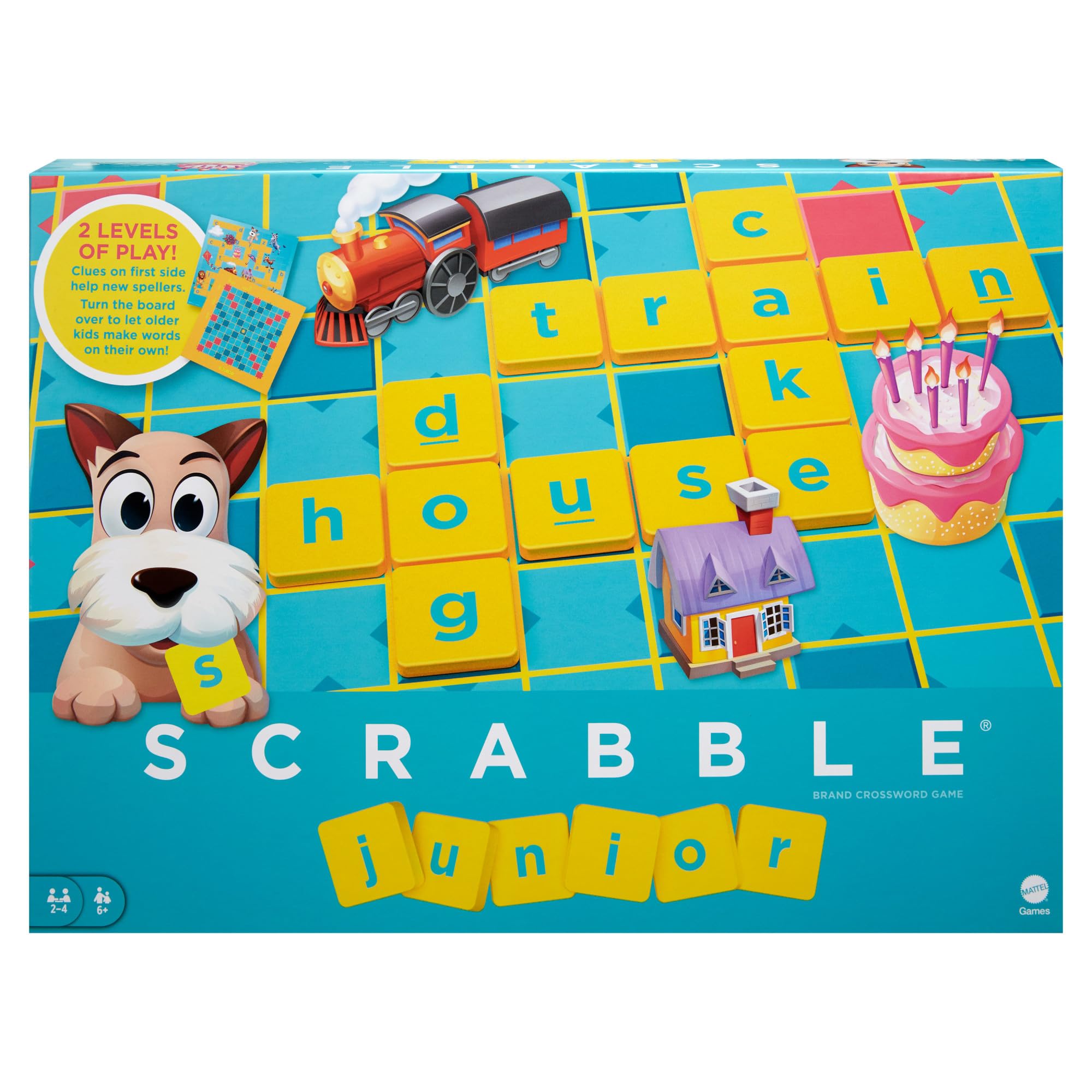 Mattel Games Scrabble Junior Board Game - 2-in-1 Play for Ages 5+ | Multicolor Plastic