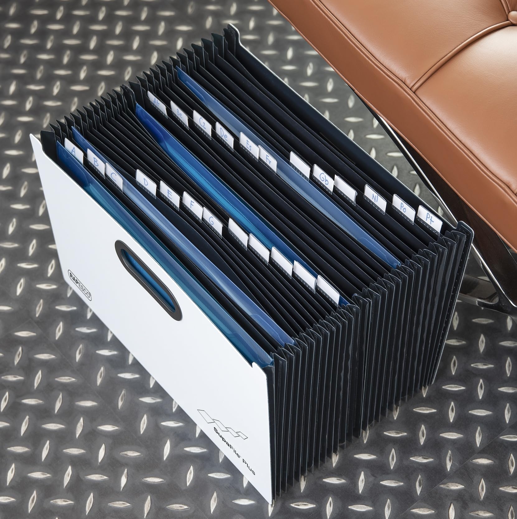 RAPESCO 1622 SupaFile Plus - 26-Part A4+ Expanding File Organiser | 1300 Sheet Capacity | White/Black 6