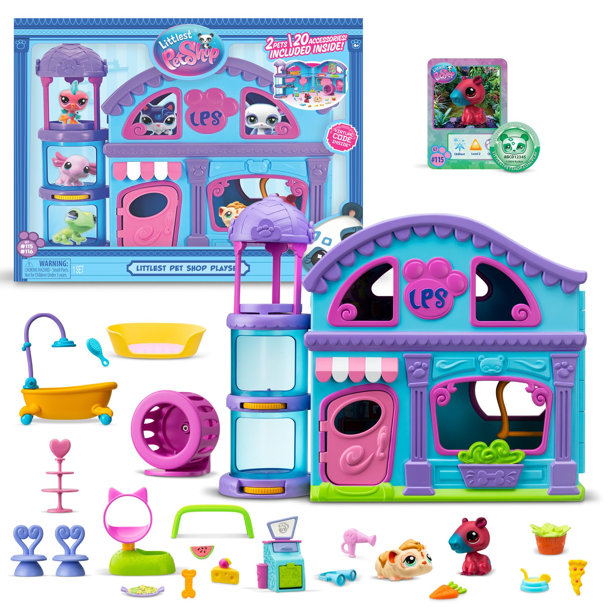 Littlest Pet Shop Series 2 Pet Shop Playset - With 2 Mini Pets & 20 Accessories 1