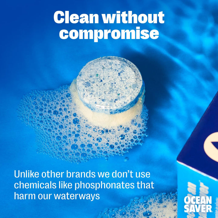 OceanSaver Eco-Friendly Dishwasher Tablets - 100 Pack | Plastic-Free, Non-Toxic Cleaning