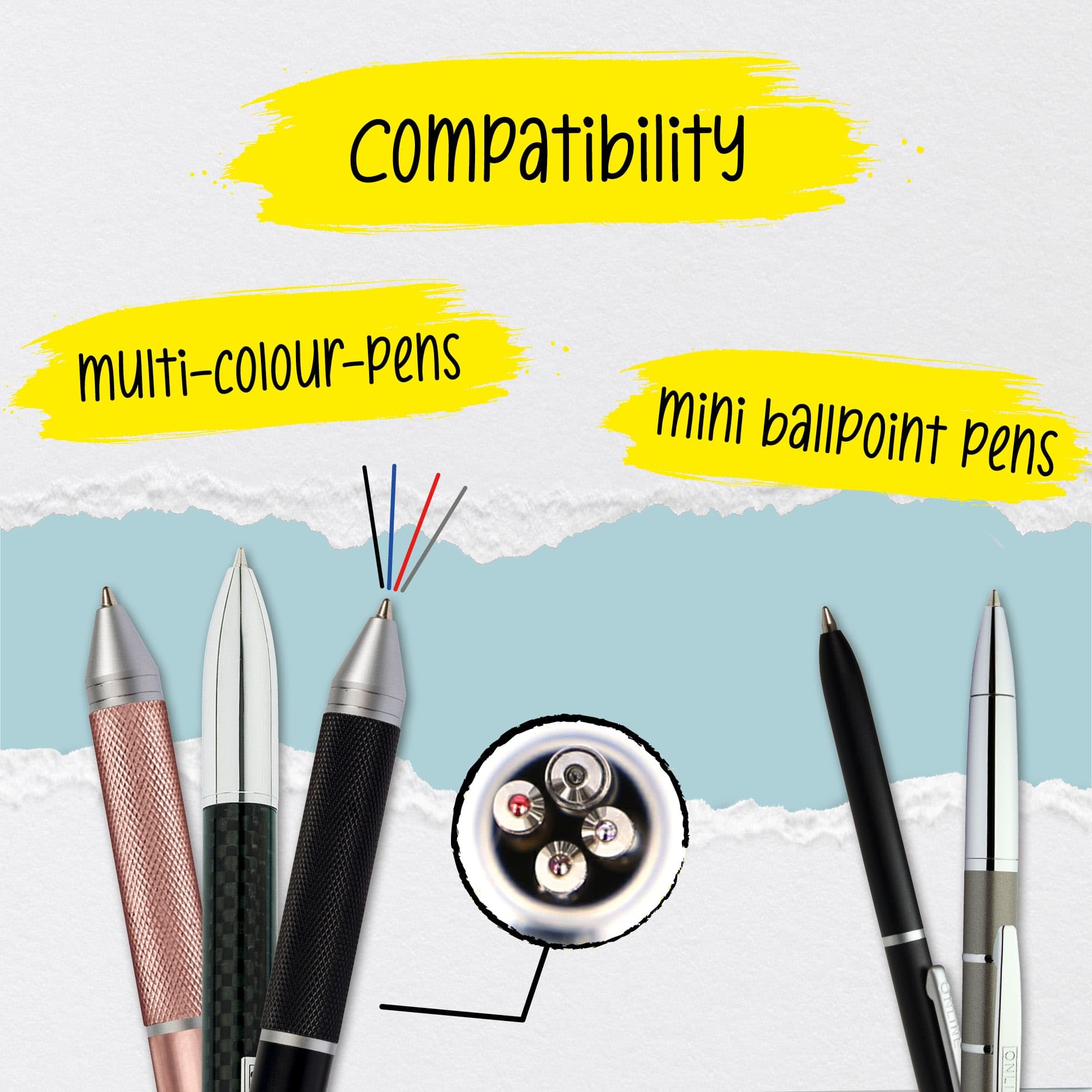 Online Ballpoint Pen Refill D1 Standard - Black Ink, Medium Point, 3 Pack | ISO 12757-2 DOC Certified 5