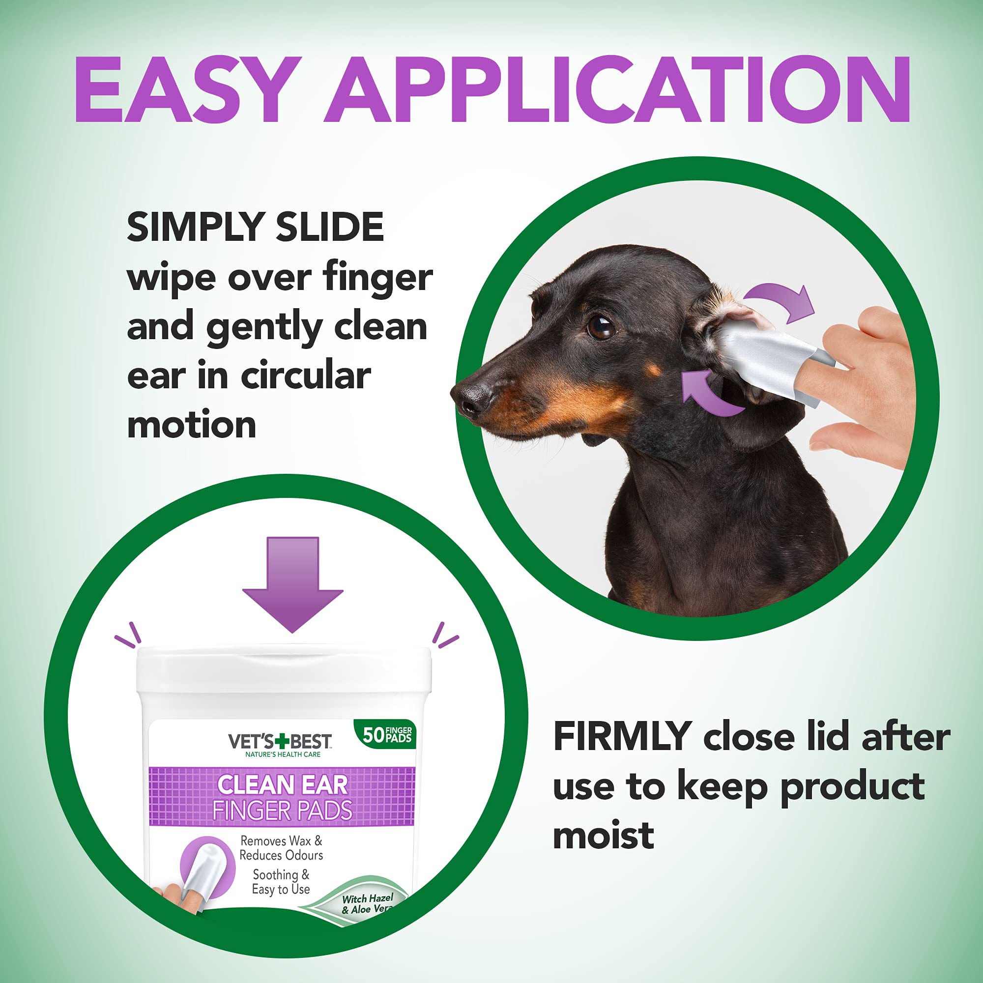 Vet's Best Ear Relief Finger Wipes for Dogs - Soothes & Deodorizes | 50 Disposable Wipes 6