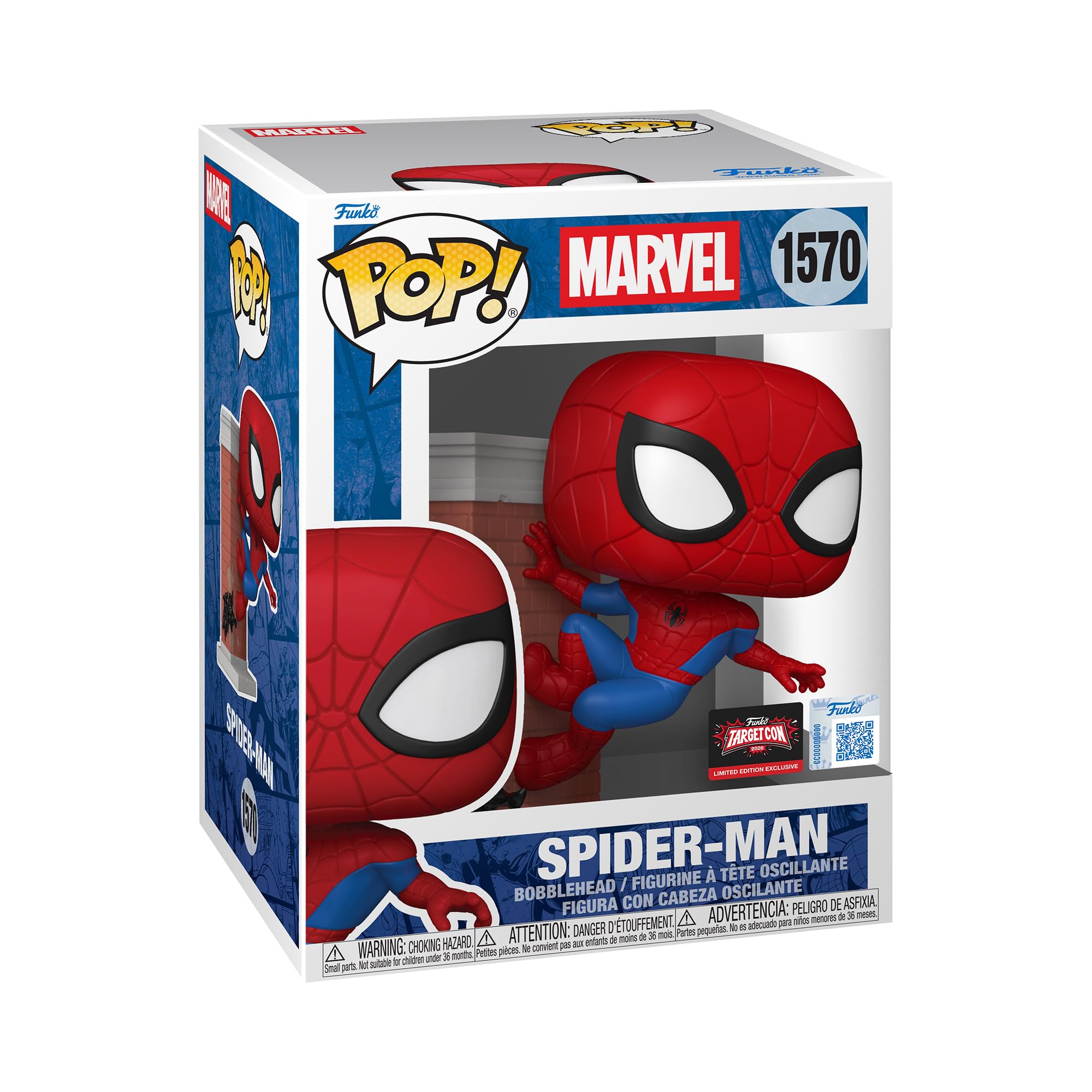 Funko Pop! Premium Spider-Man Leaning - Marvel Comics Vinyl Figure | 3.75 in