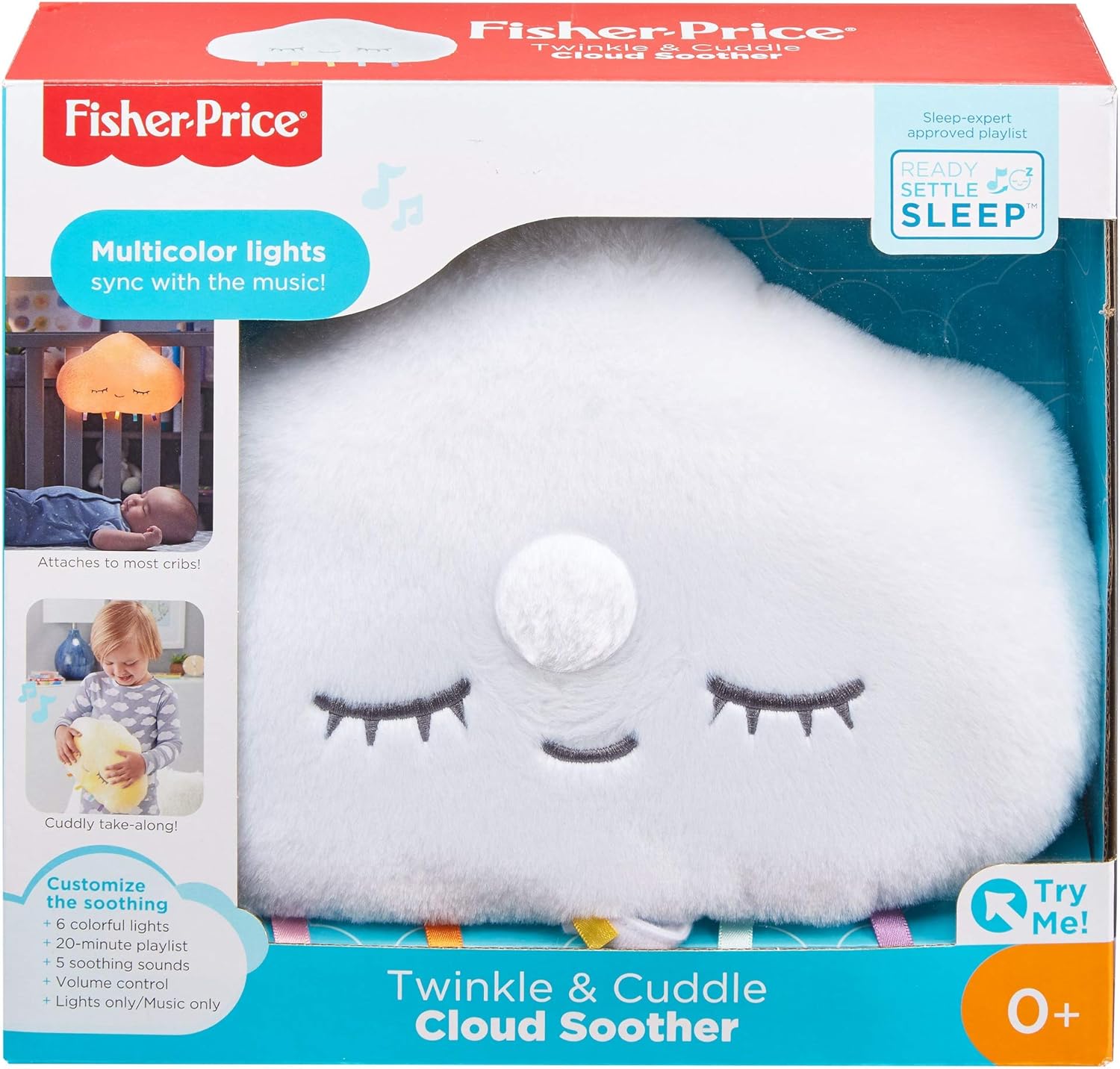 Fisher-Price Twinkle and Cuddle Cloud Soother – Musikalisches Leuchtplüschtier für Babys 6
