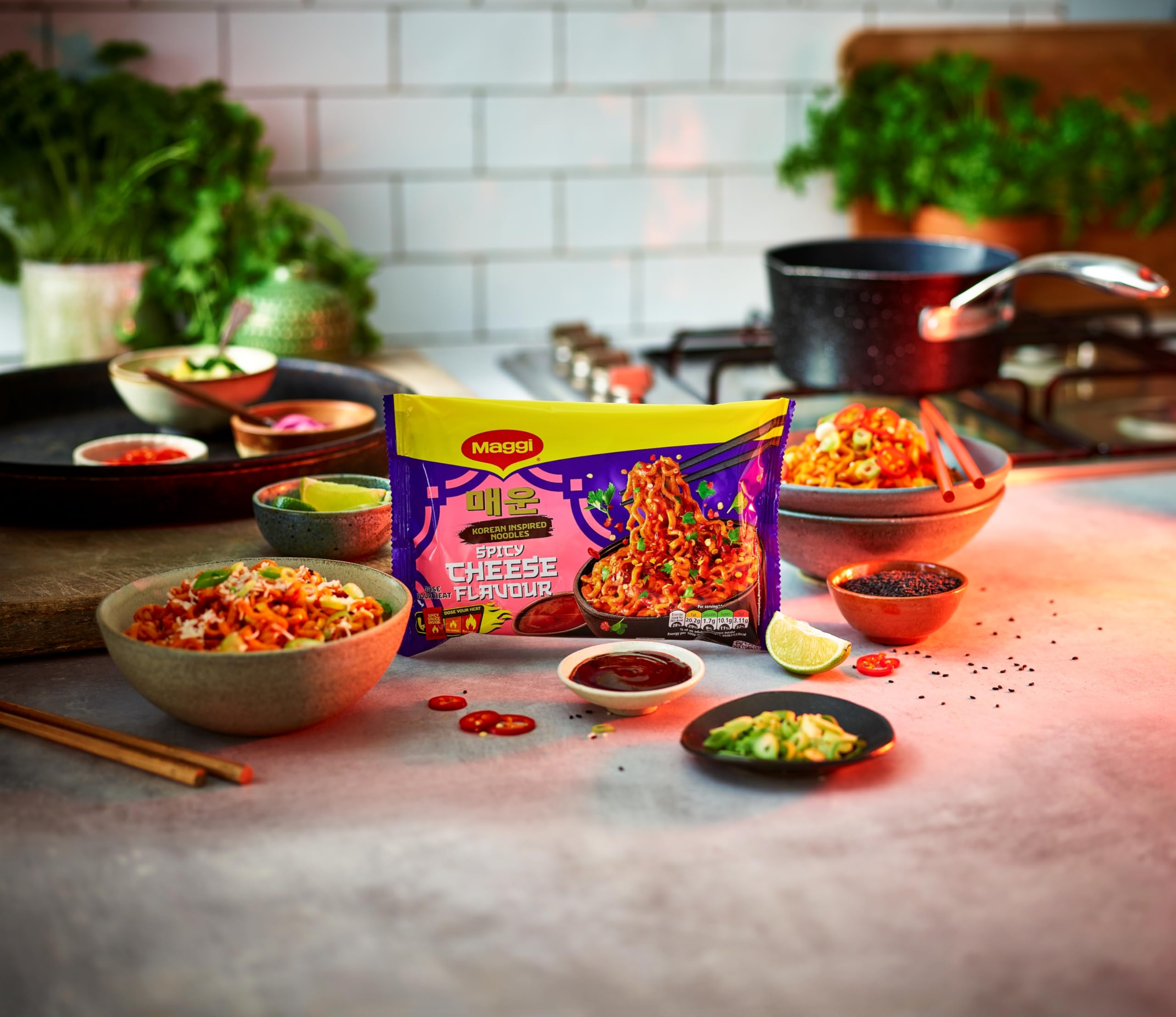 MAGGI Korean Inspired Noodles Spicy Cheese Flavour - 130g 2