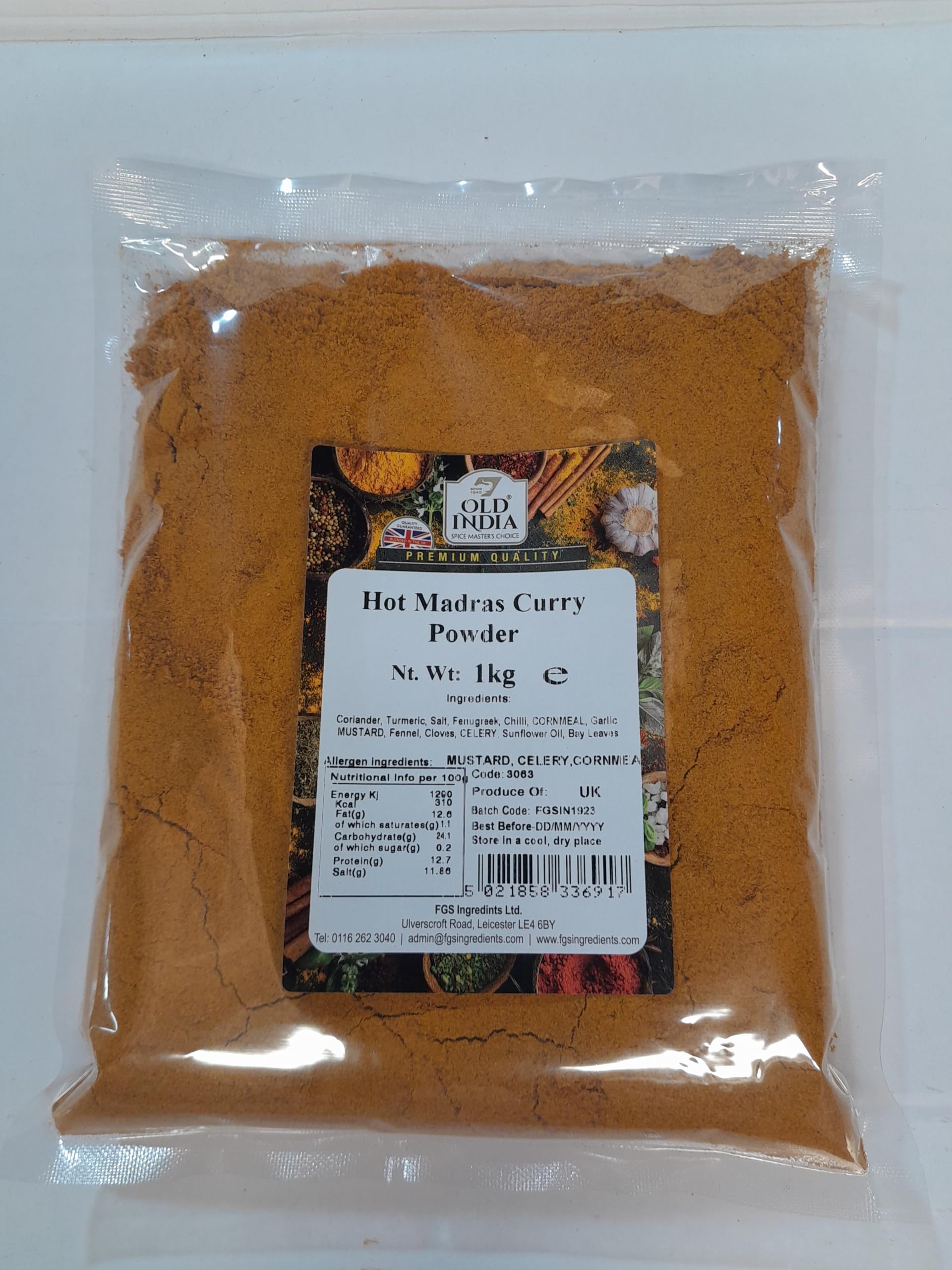Old India Hot Madras Curry Powder - 100% Natural | 1 kg Pack | 2 Year Shelf Life