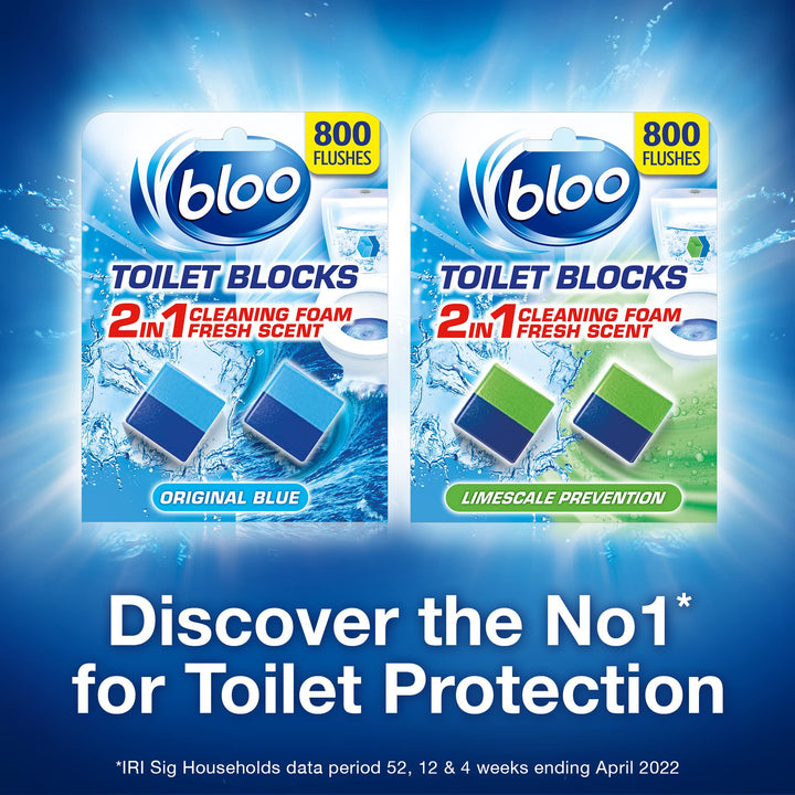Bloo - 2in1 In-Cistern Toilet Block Original 50g for Limescale Prevention and Freshening