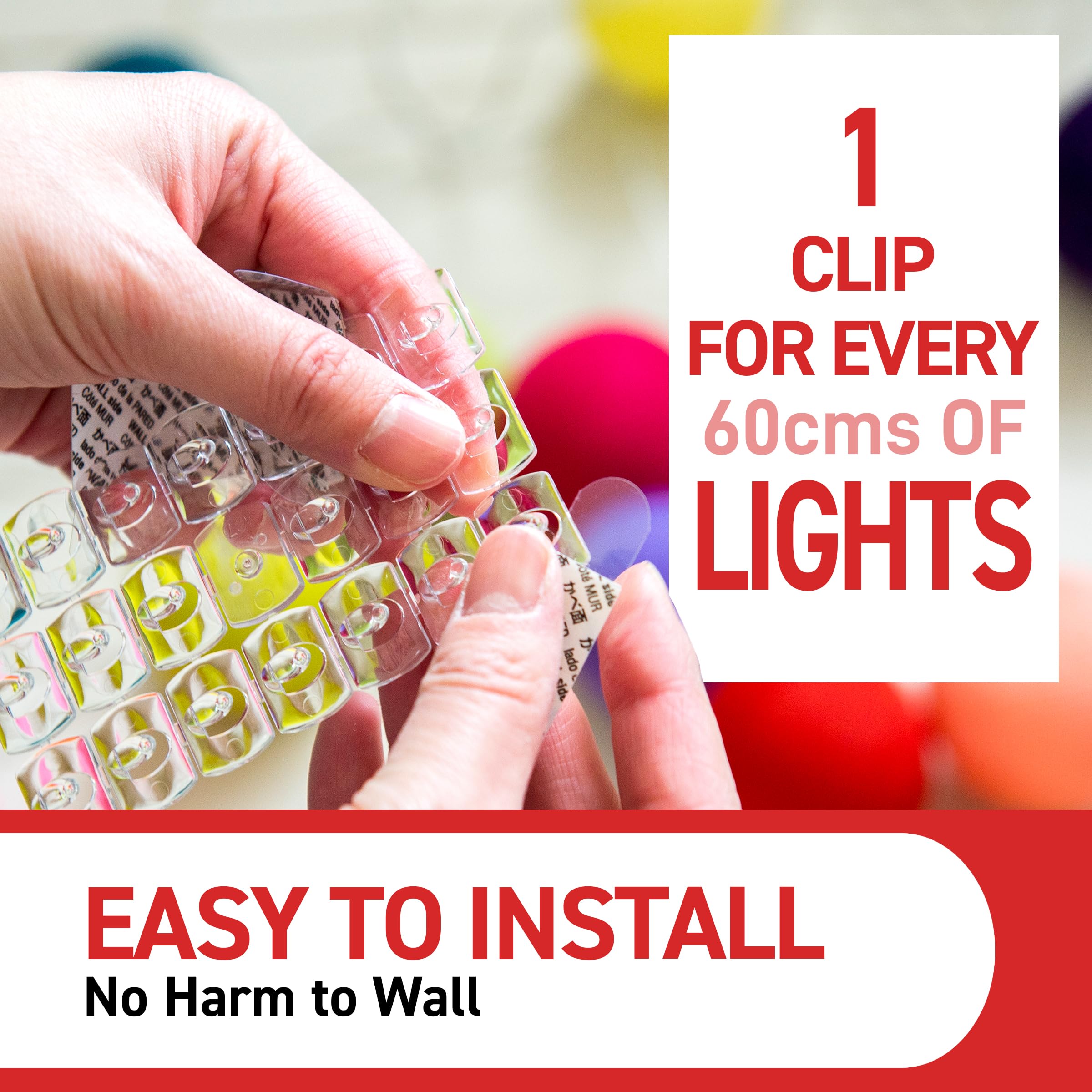 Command Clear Decorating Clips - Damage-Free Hanging for Decor & Cables | Value Pack of 60 Clips + 68 Strips 5