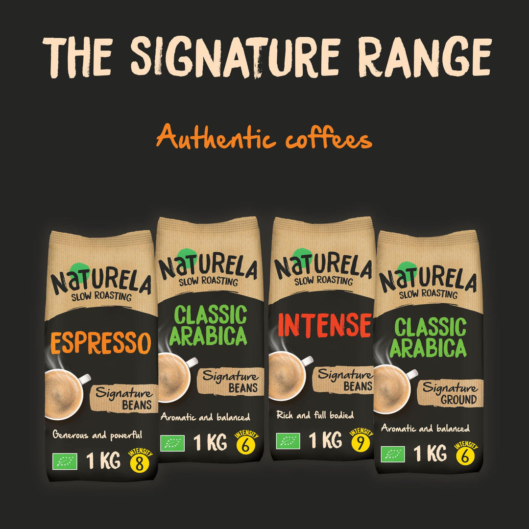 Naturela Organic Coffee Beans - 100% Arabica & Robusta Whole Beans