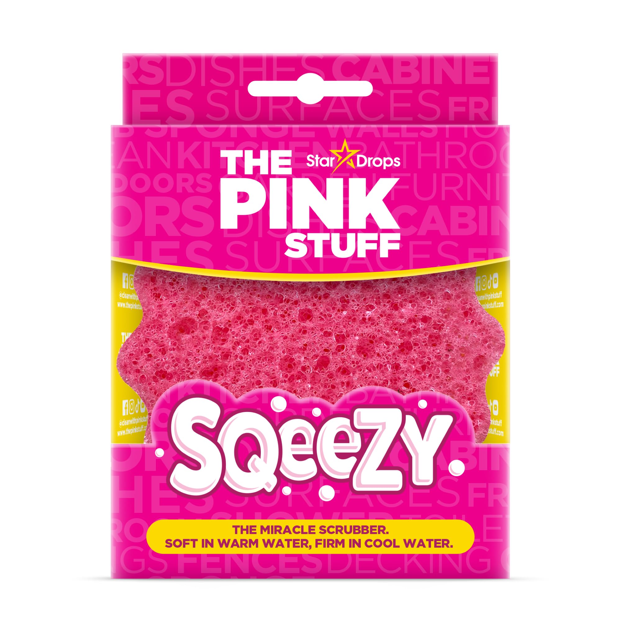 THE PINK STUFF SQeeZY Scrubber - Scratch Free | Temperature Responsive | Ergonomic Design 1