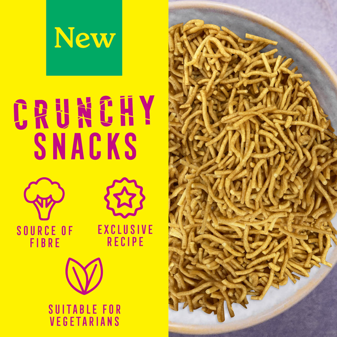 Rajah Thin Sev 200g - Crispy Gram Flour Noodles Snack