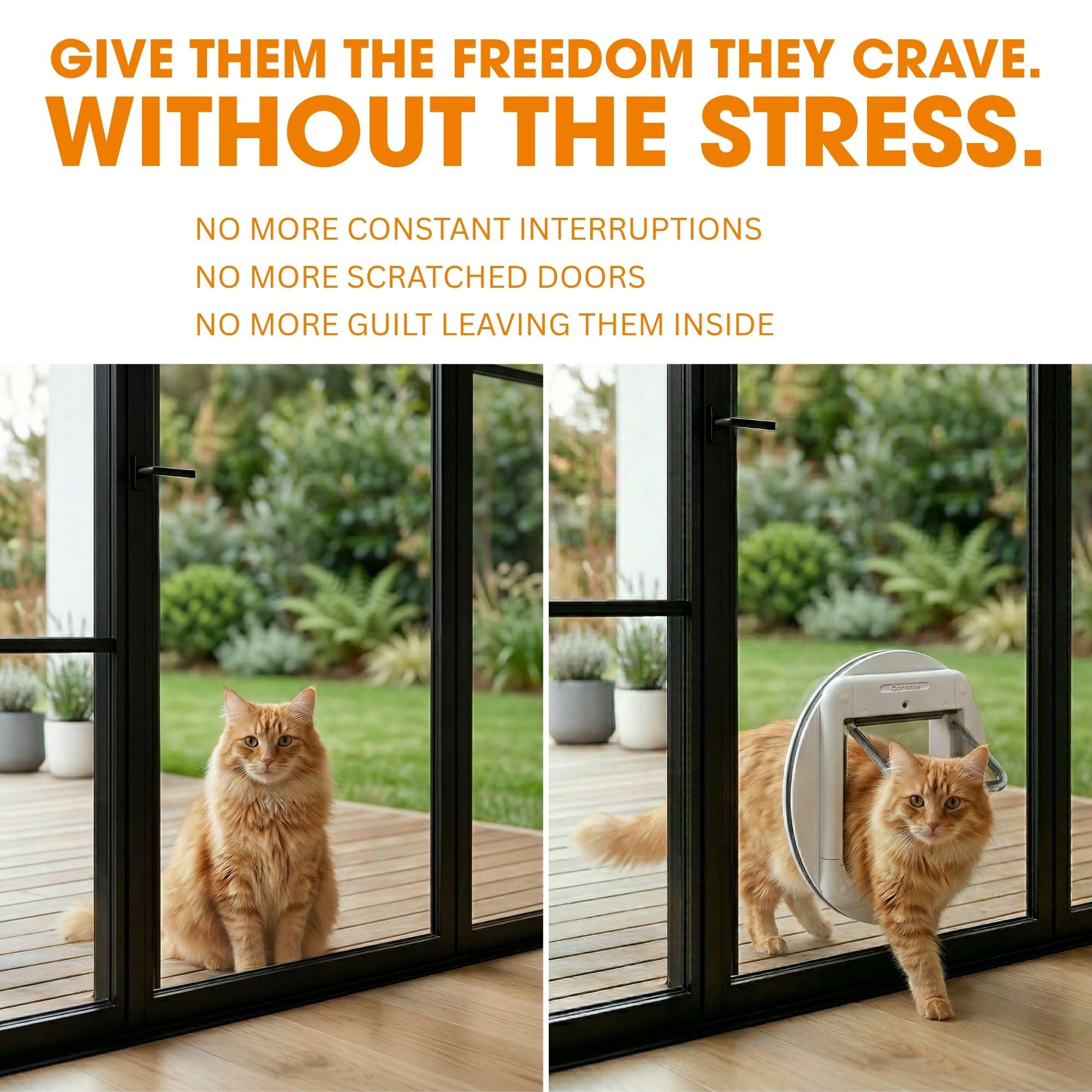 Cat Mate Microchip Activated Cat Flap (360) - Brown Plastic Frame | Up to 30 Cats 5