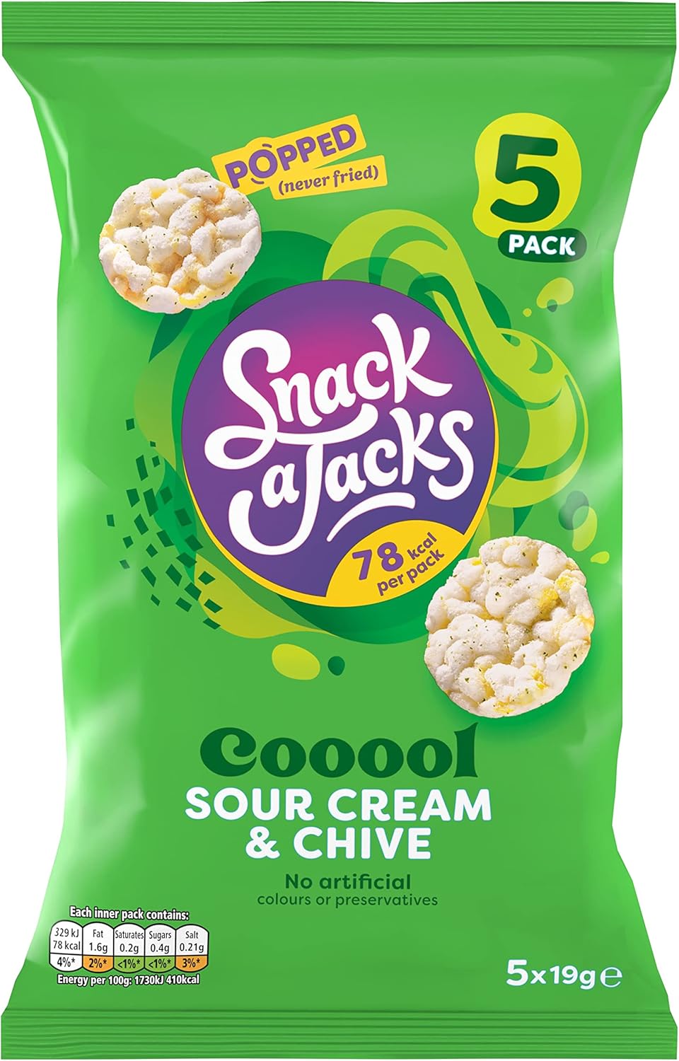 Snack a Jacks Crispy Sour Cream and Chive Snacks, 19 g (Pack of 5) 10