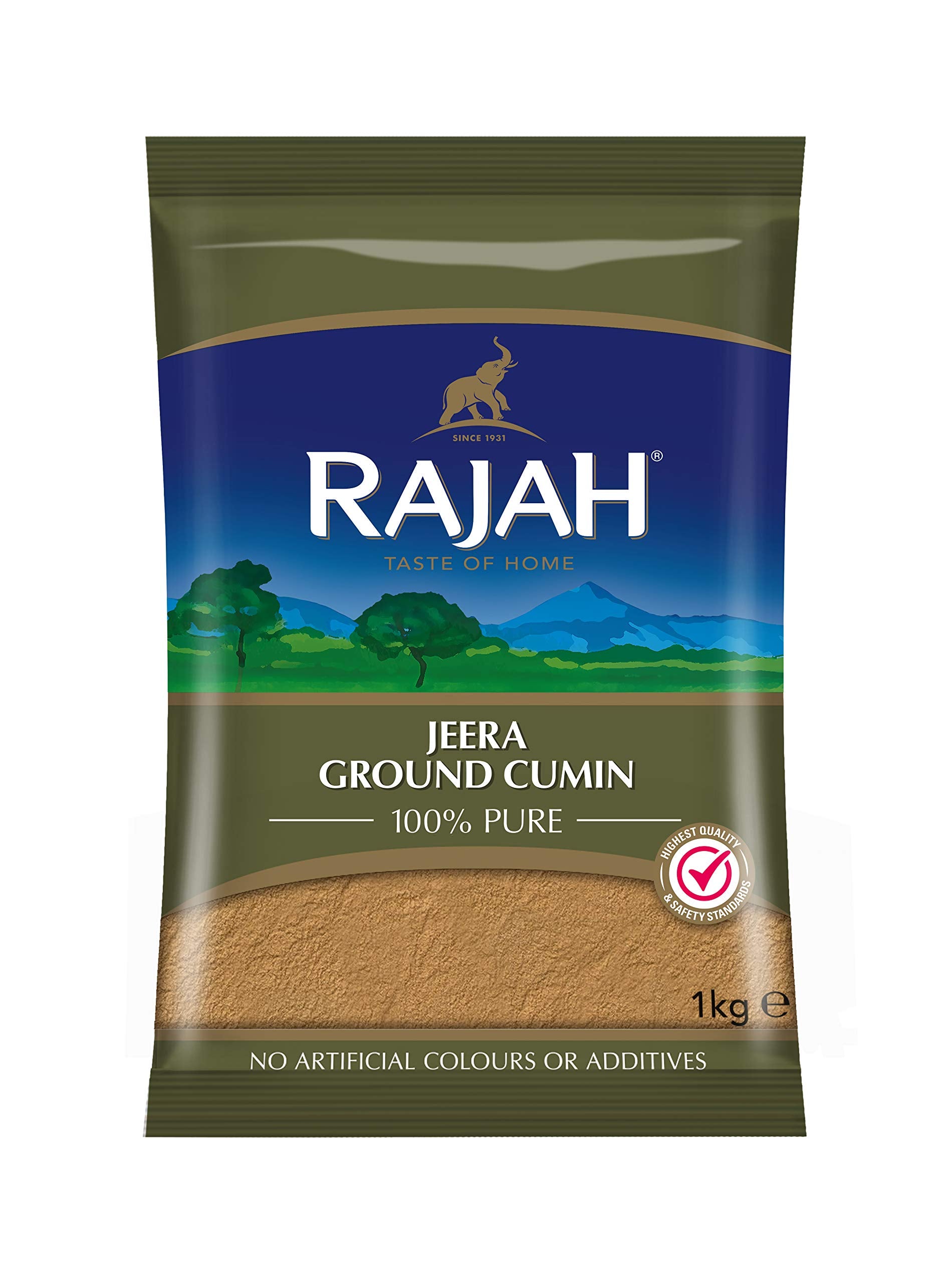 Rajah Ground Cumin Powder (Jeera) - 1kg Resealable Bag | 100% Pure & Vegetarian 1