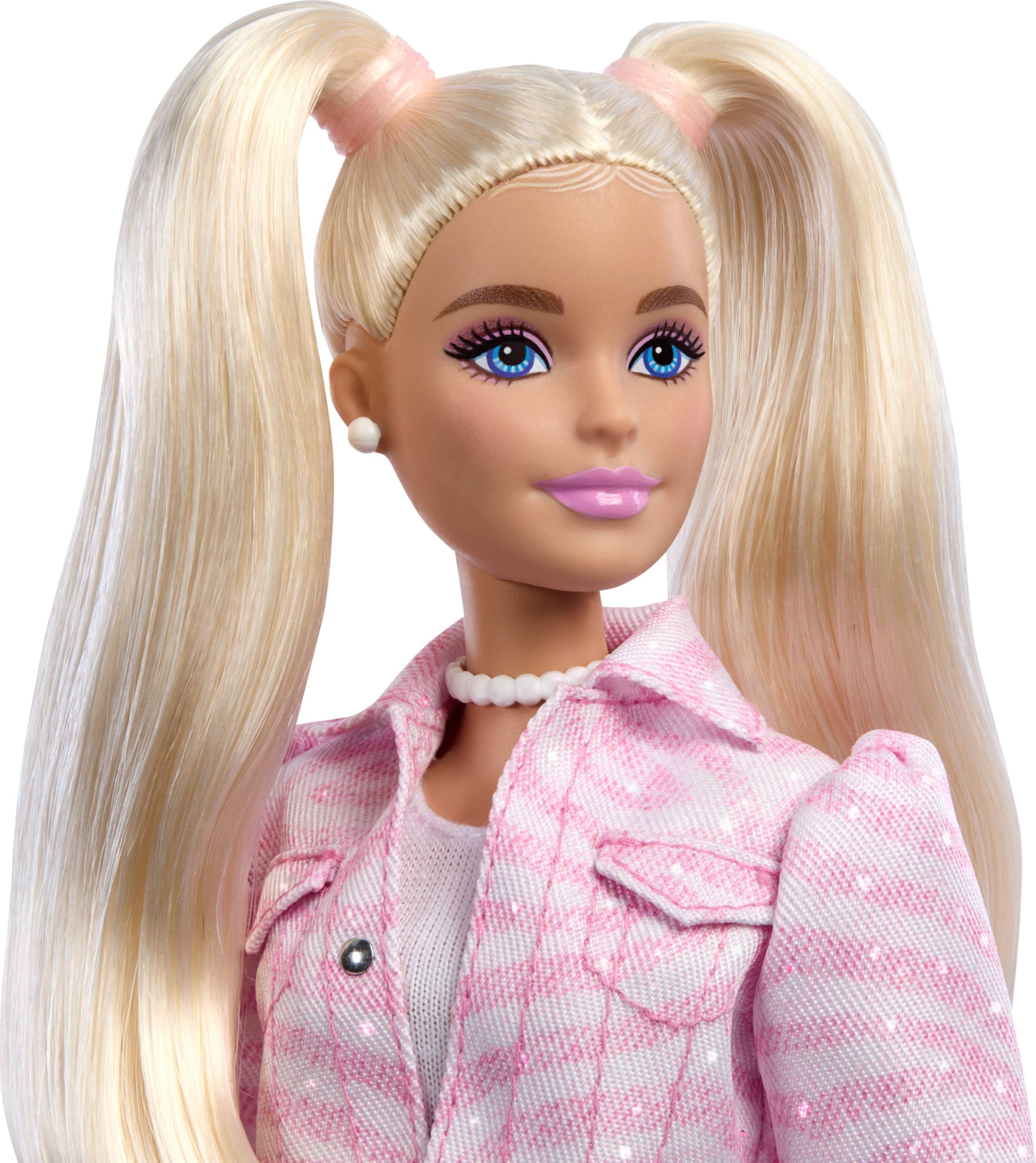 Barbie Deluxe Style Doll #9 in Pink Denim Outfit with Bow Purse and Blonde Hair 9