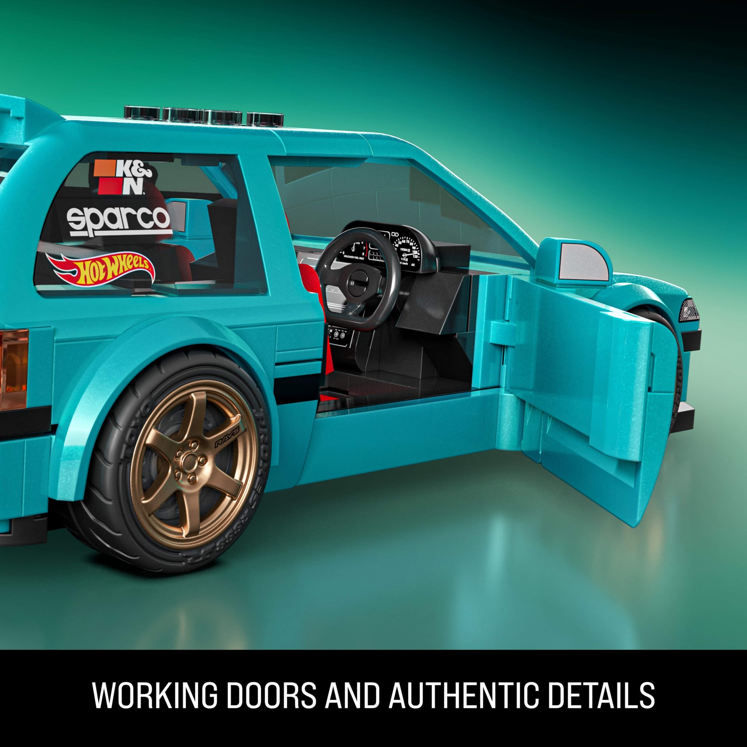 Mattel Brick Shop Hot Wheels Speed Series Building Set - Custom ’90 Honda Civic EF | 248 Pieces | Age 10+ 6